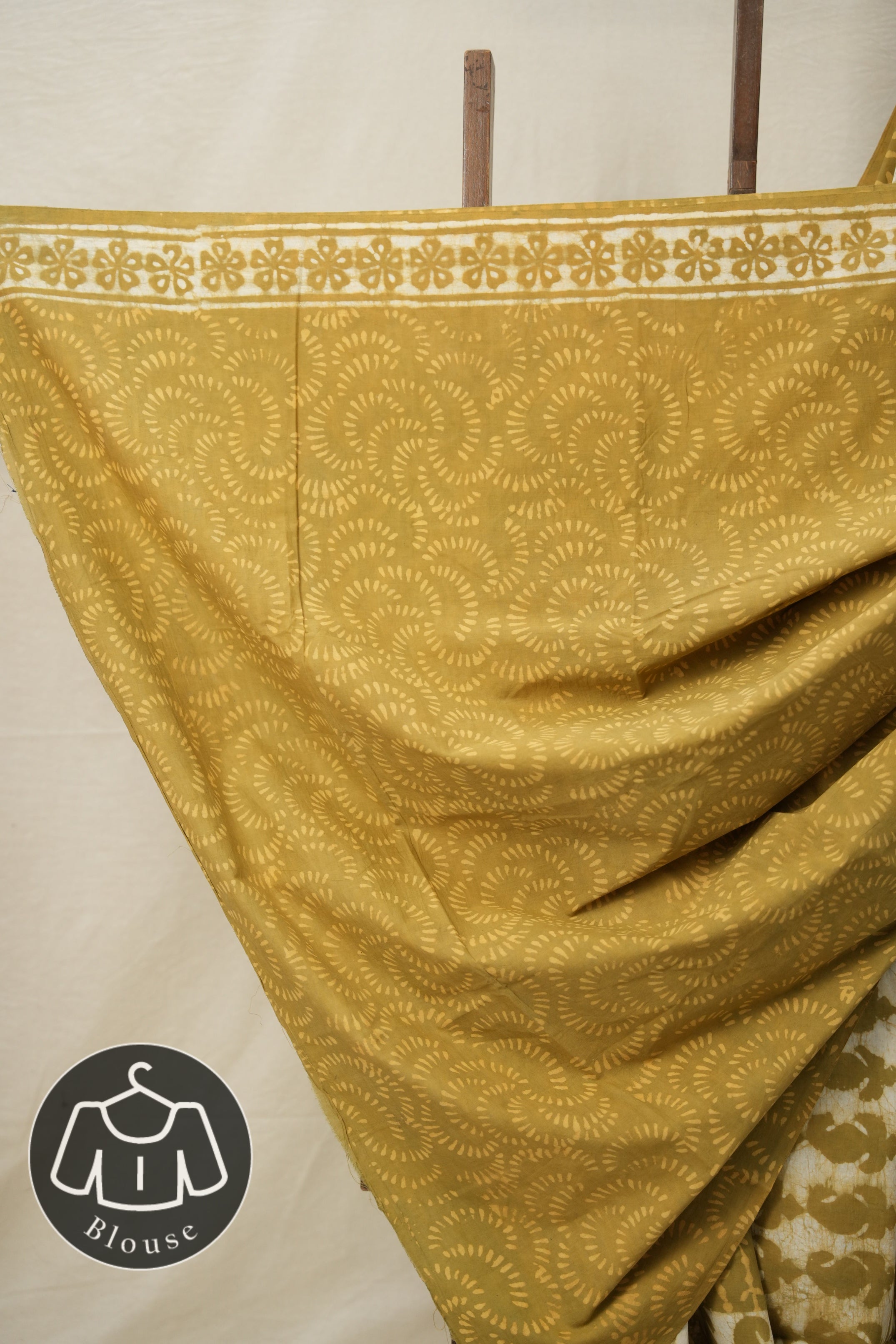 Olive Green HBP Cotton Saree - SROGCS2857