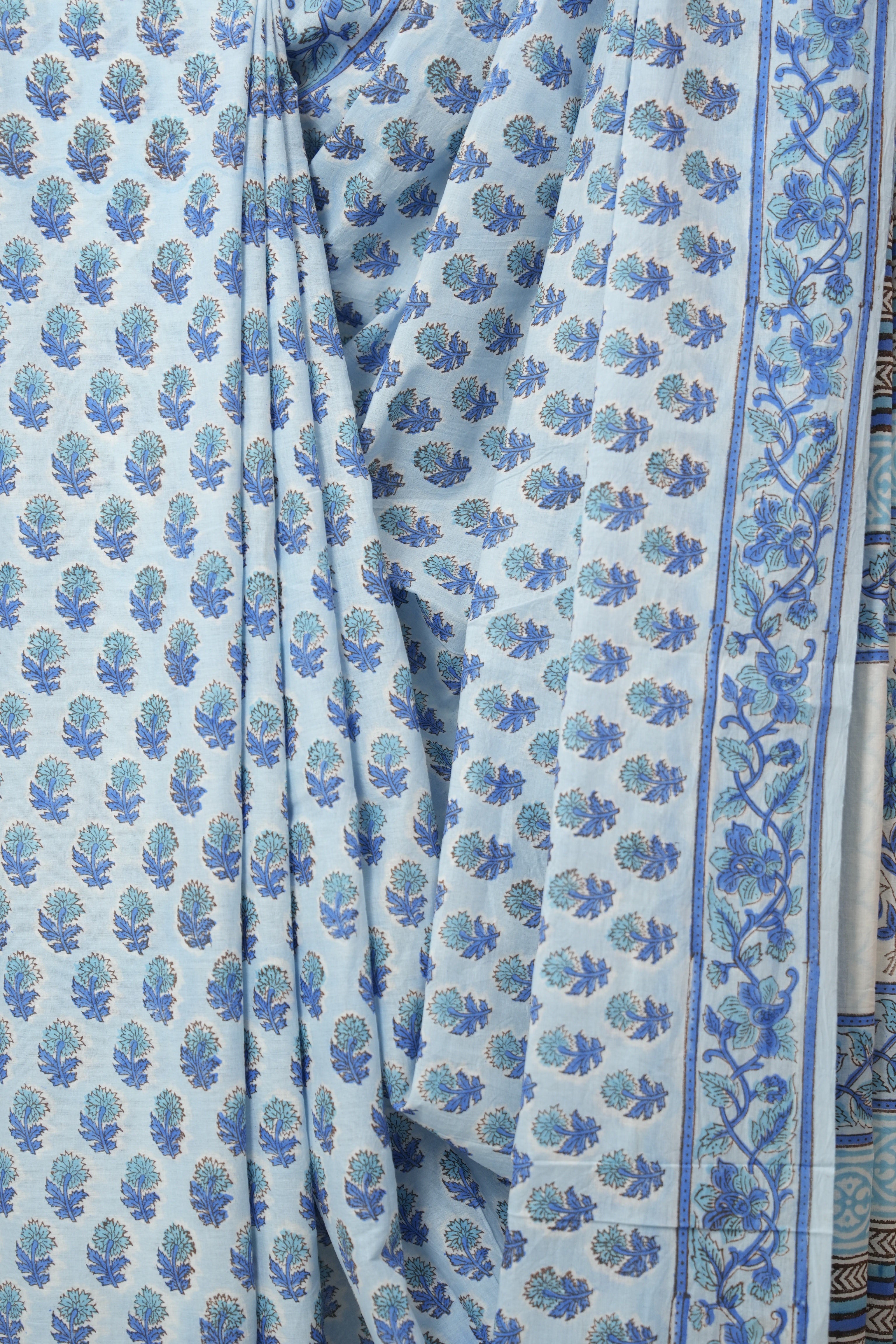 Sky Blue HBP Cotton Saree - SRSBCS3366