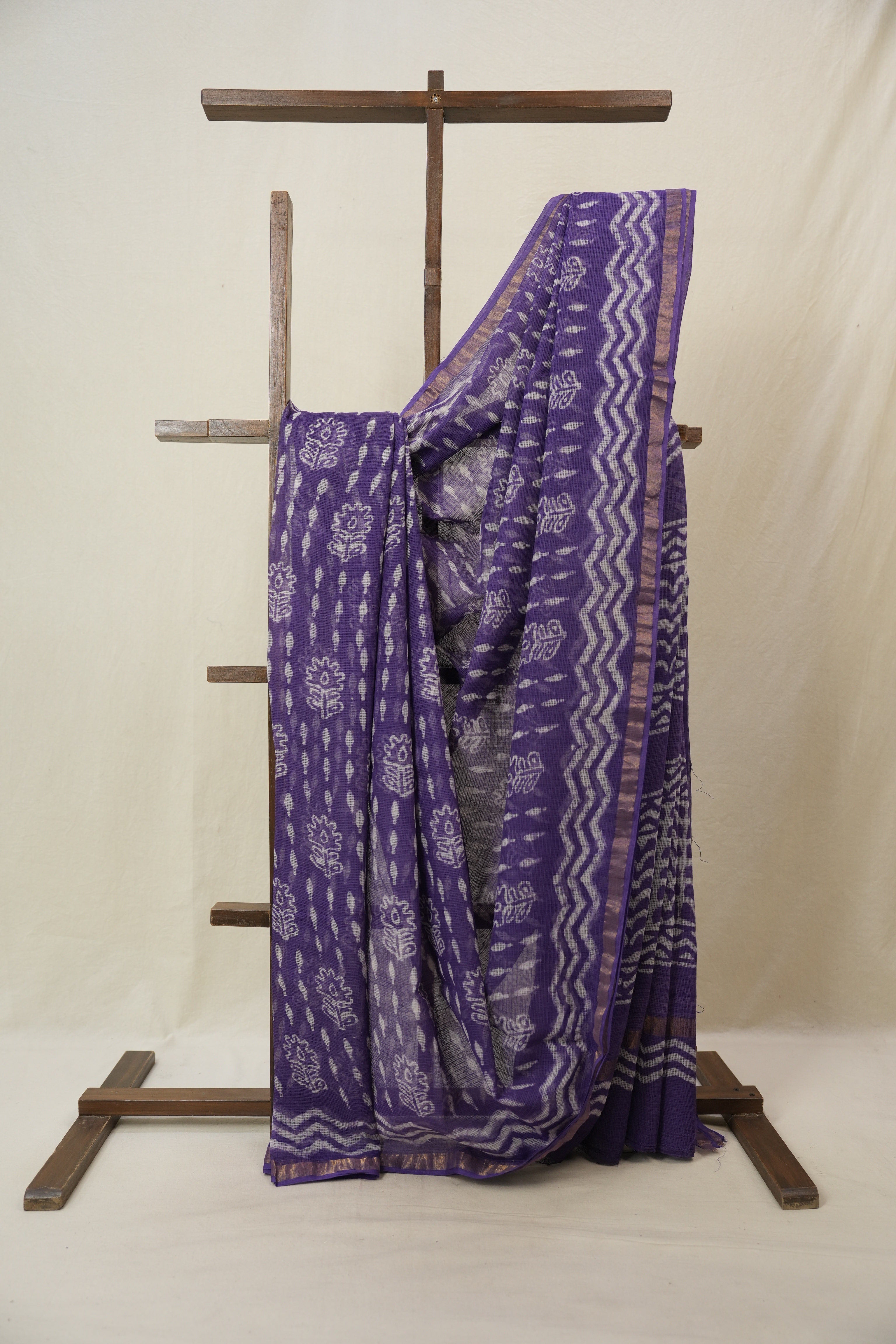 Purple HBP Kota Doria Saree - SRPKDS238