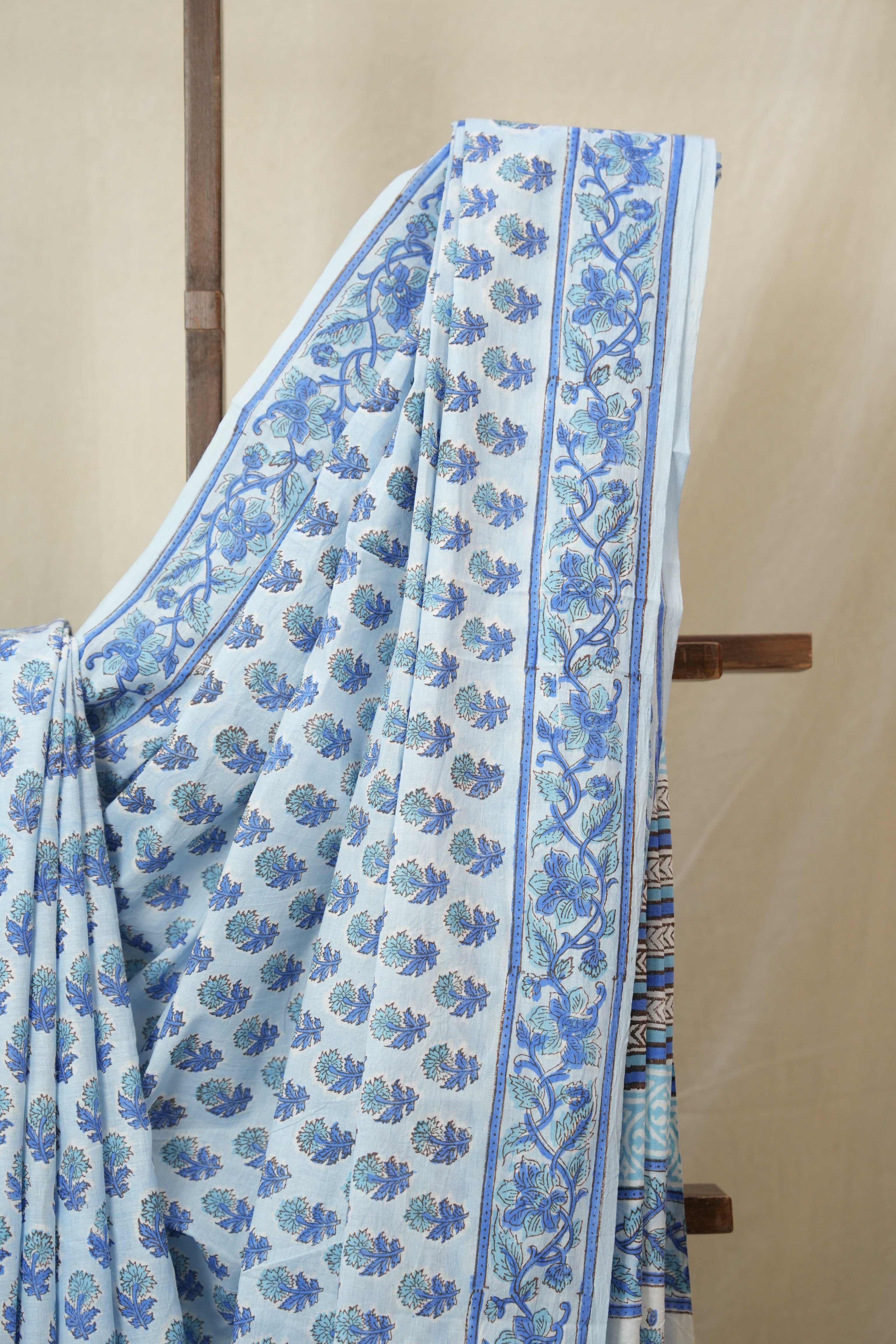 Sky Blue HBP Cotton Saree - SRSBCS3366
