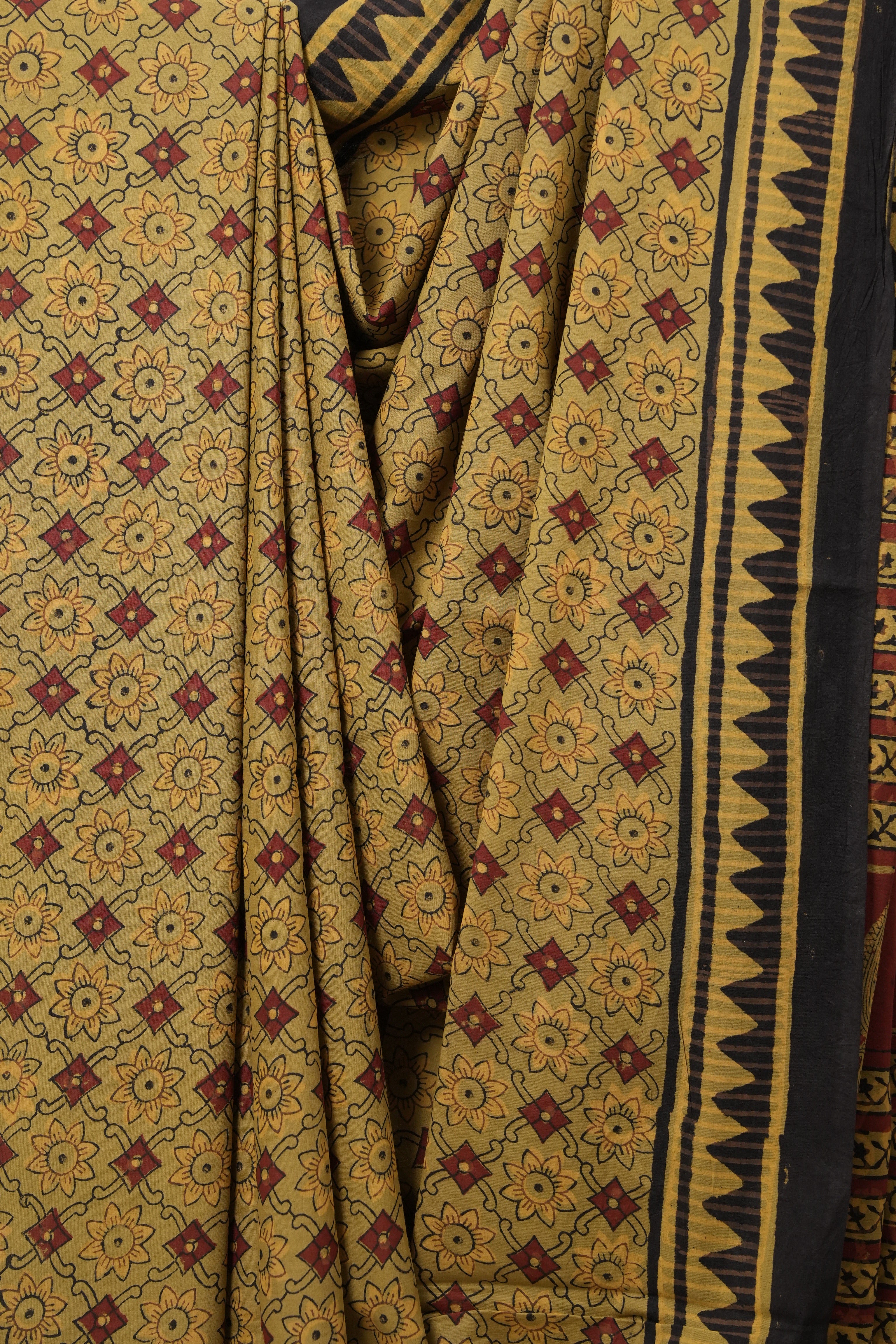 Moss Green HBP Cotton Saree-SRMGCS2141