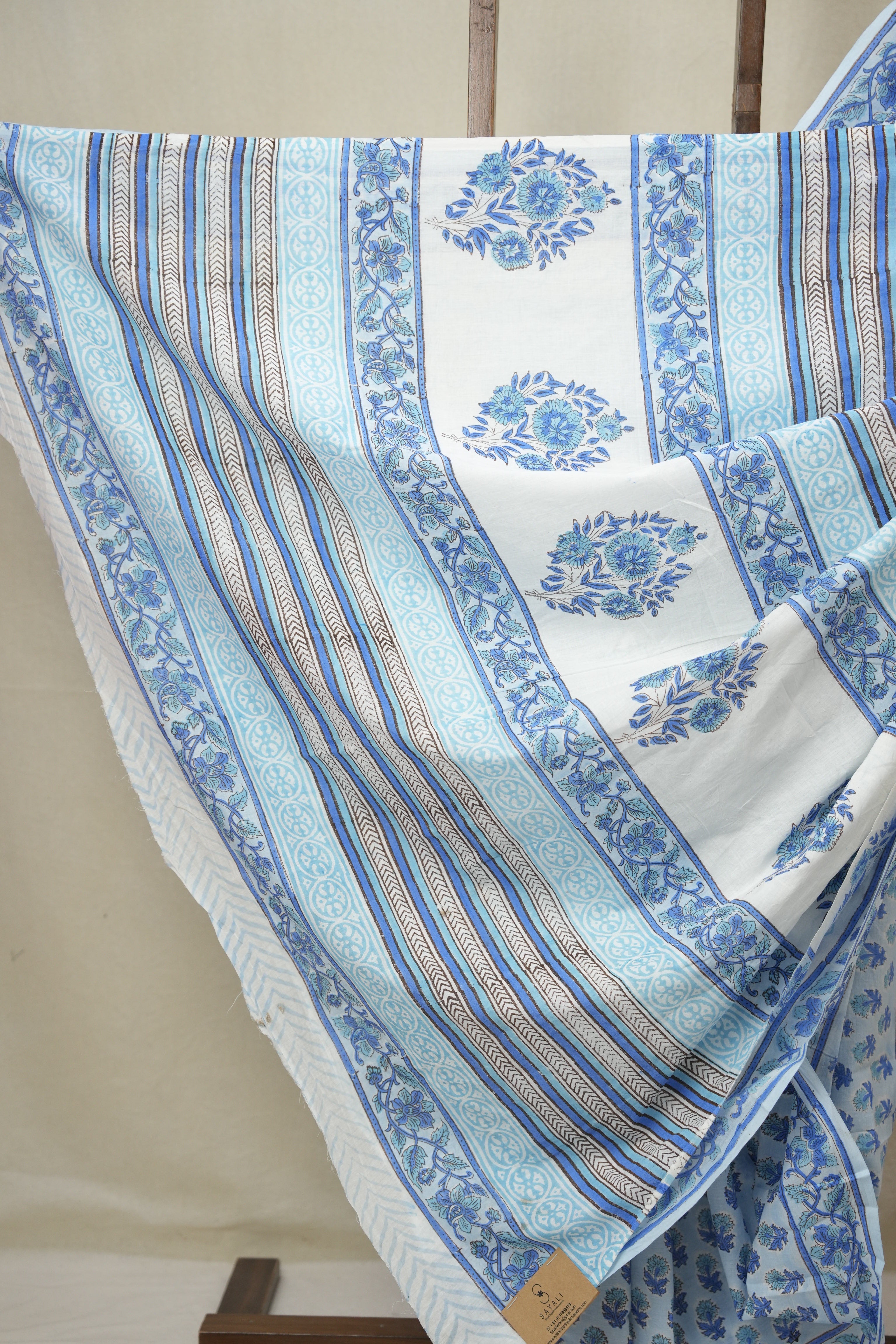 Sky Blue HBP Cotton Saree - SRSBCS3366