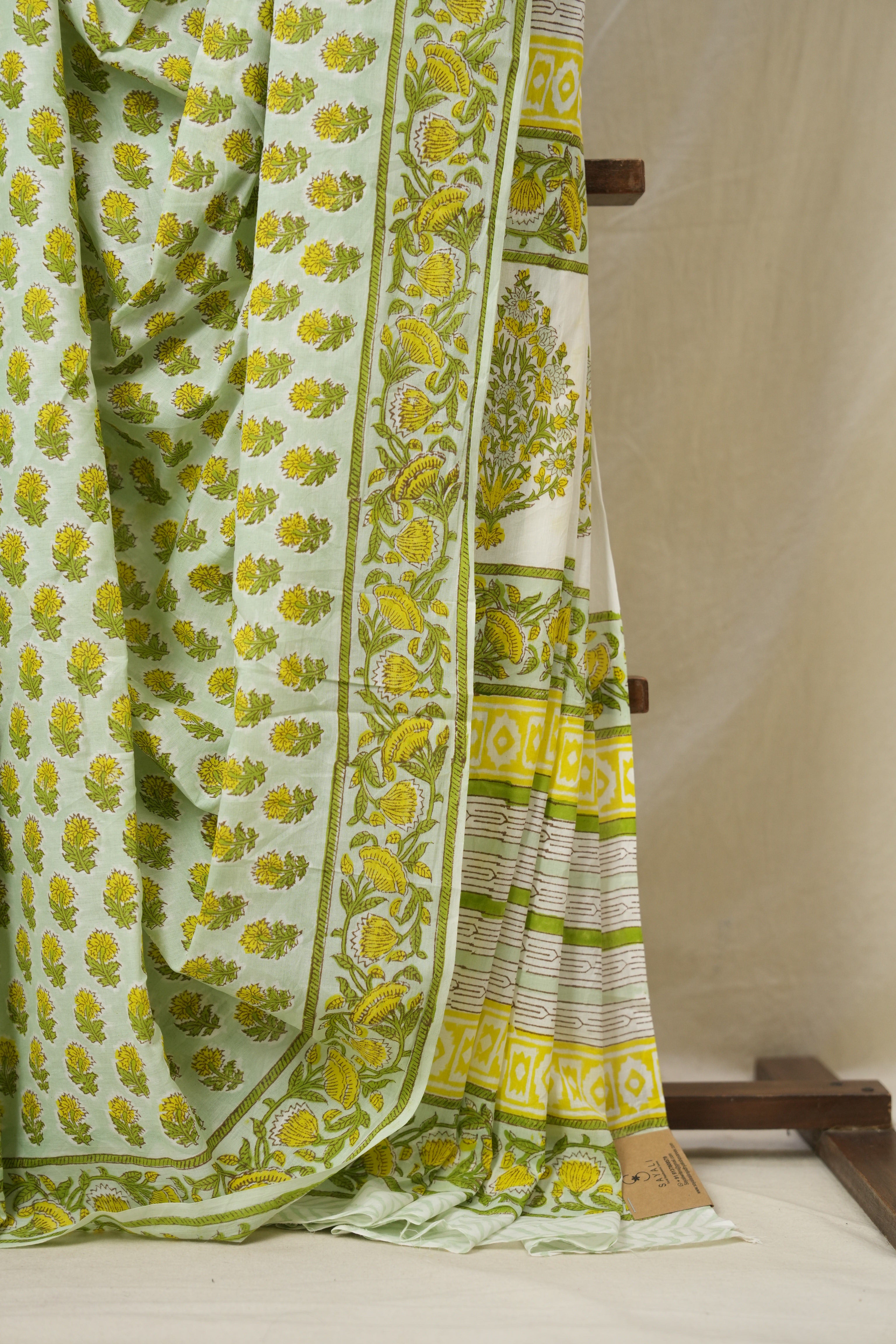 Mint Green HBP Cotton Saree - SRMGCS3363