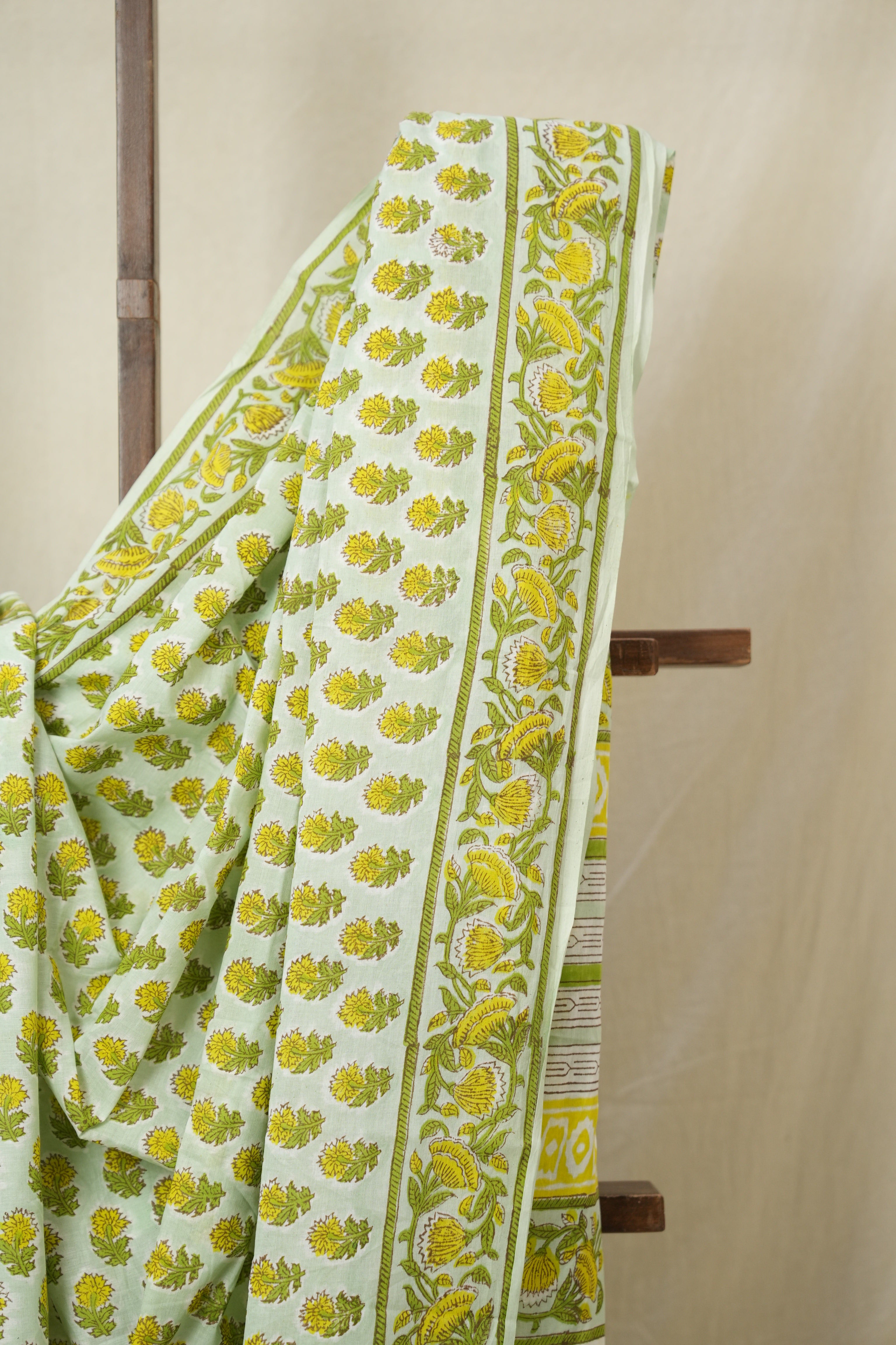 Mint Green HBP Cotton Saree - SRMGCS3363