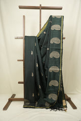 Green Raw Silk  Saree - SRGRSS1063