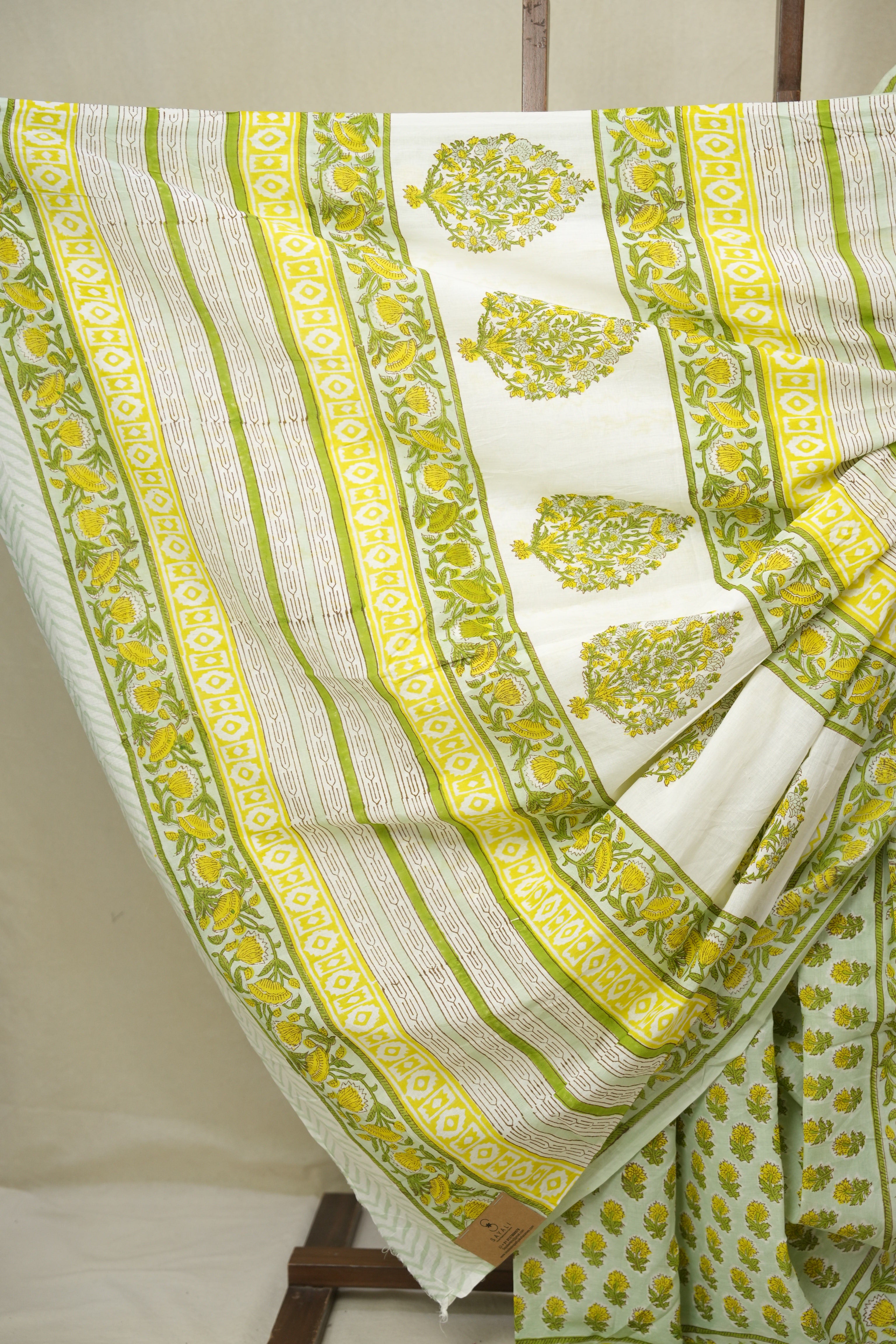 Mint Green HBP Cotton Saree - SRMGCS3363