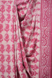 Pink White HBP Cotton Saree - SRPWCS2855