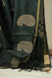 Green Raw Silk  Saree - SRGRSS1063