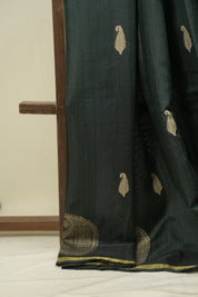 Green Raw Silk  Saree - SRGRSS1063