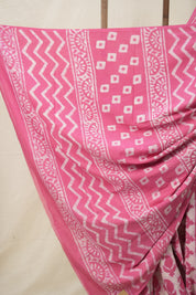 Pink White HBP Cotton Saree - SRPWCS2855