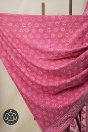 Pink White HBP Cotton Saree - SRPWCS2855
