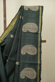 Green Raw Silk  Saree - SRGRSS1063