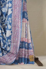 Blue n Pink HBP Cotton Saree - SRBPCS2875