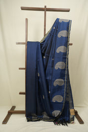 Teal Blue Raw Silk  Saree - SRTBRSS1064