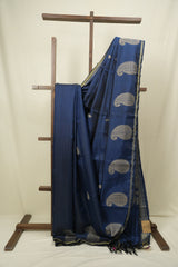 Teal Blue Raw Silk  Saree - SRTBRSS1064