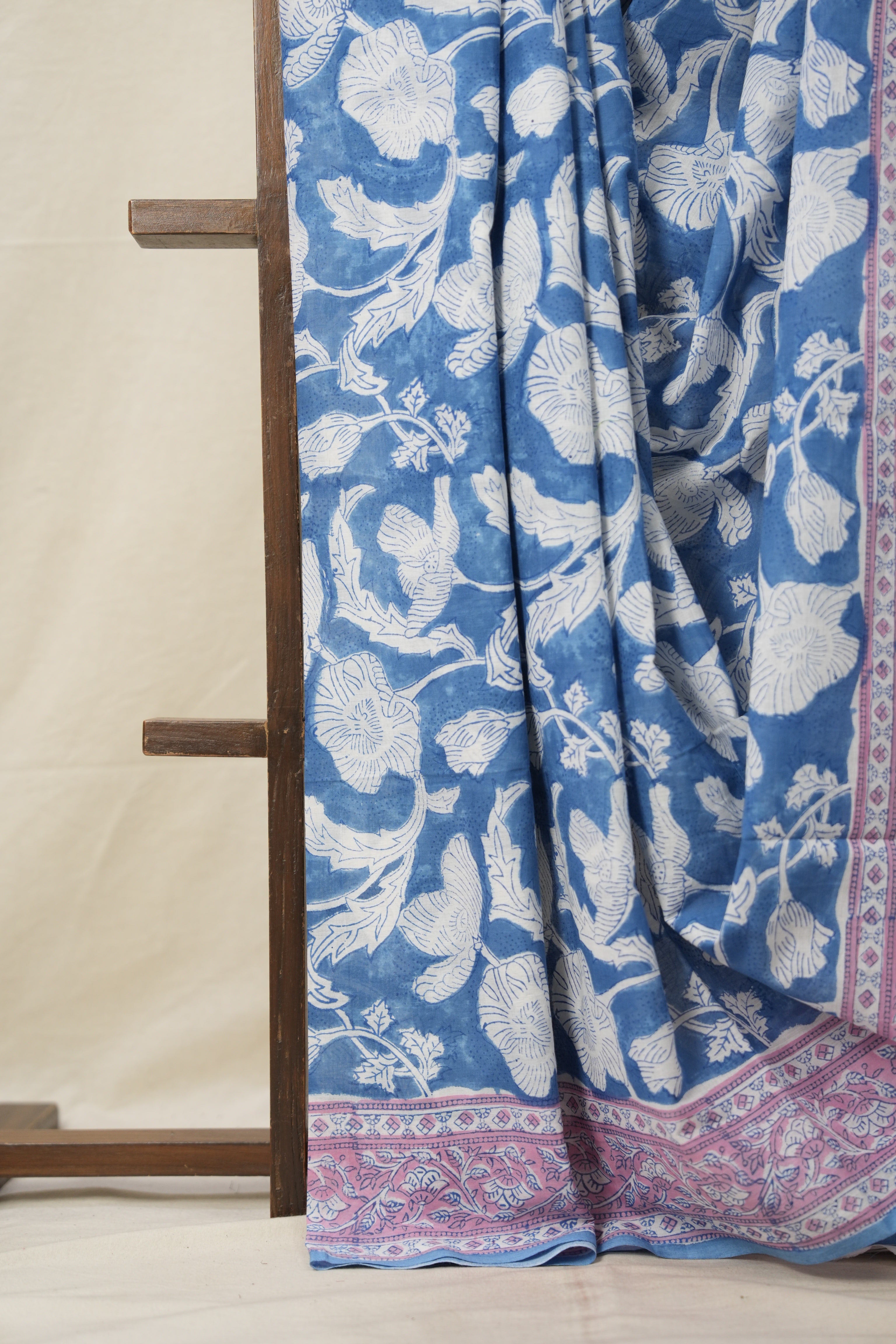 Blue n Pink HBP Cotton Saree - SRBPCS2875