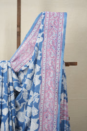 Blue n Pink HBP Cotton Saree - SRBPCS2875