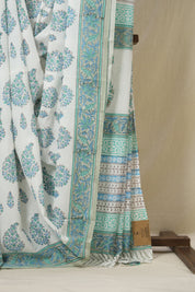 White HBP Cotton Saree - SRWCS3341
