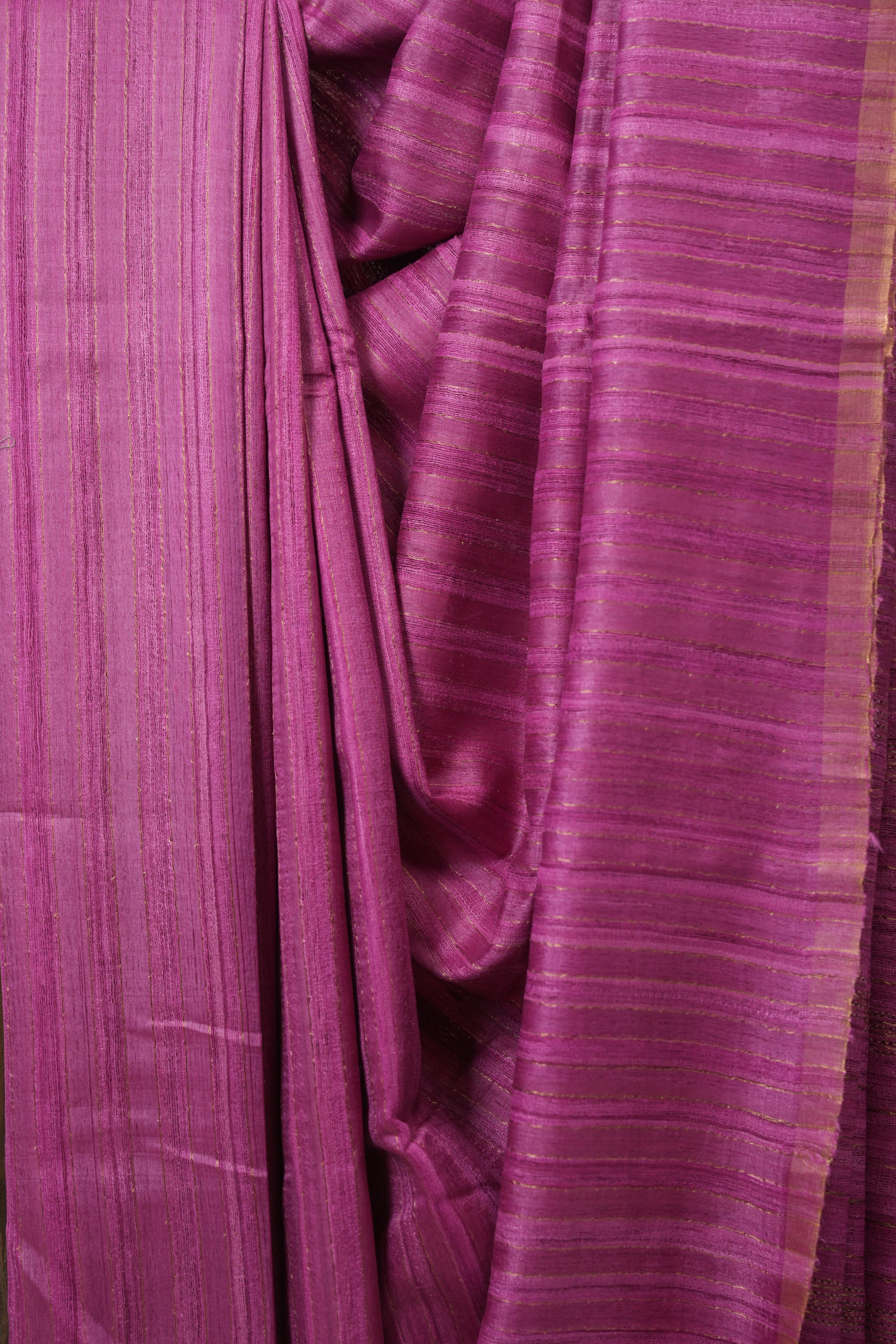 Pink Tussar Silk Saree - SRPTSS1795
