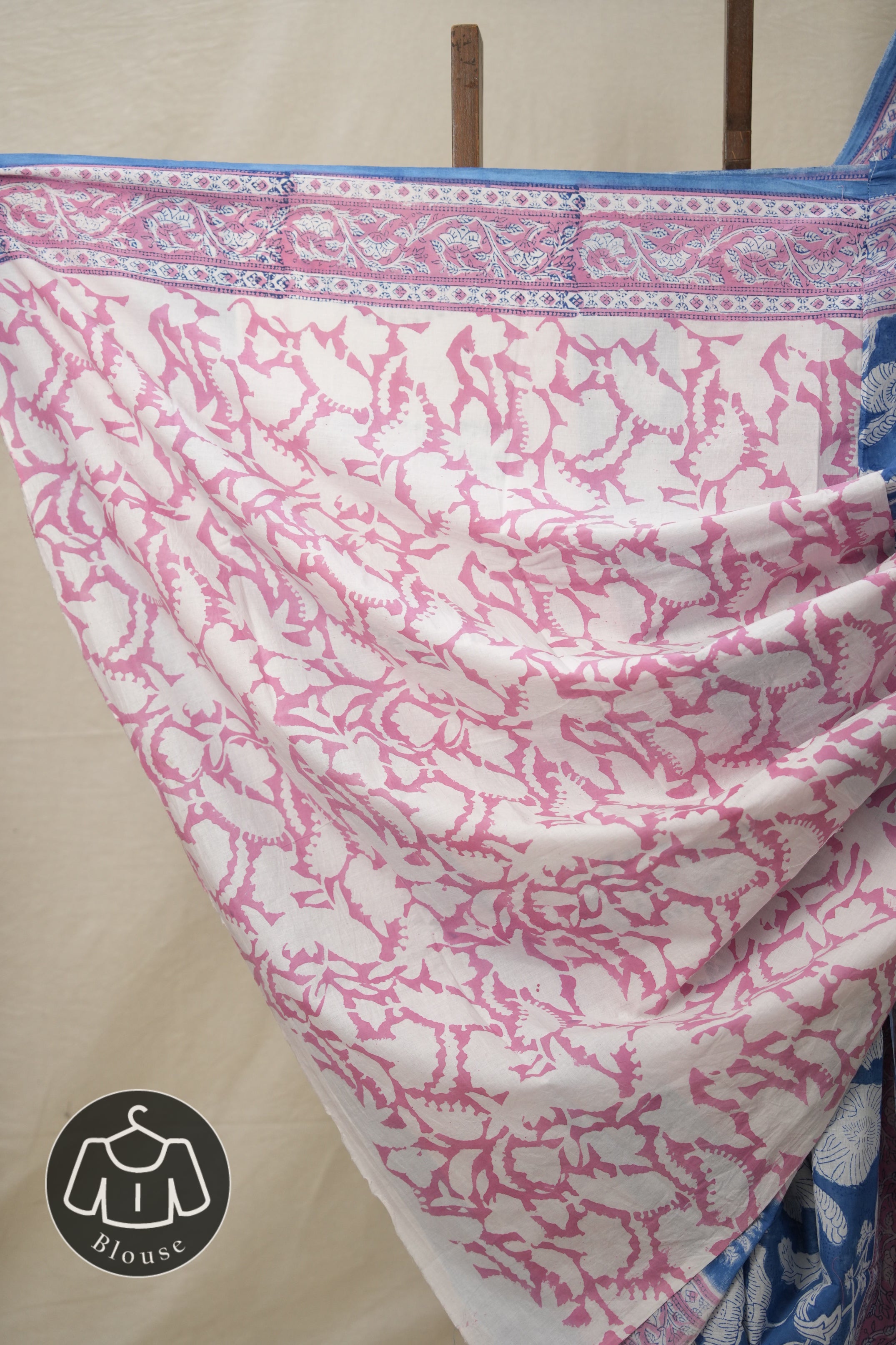 Blue n Pink HBP Cotton Saree - SRBPCS2875