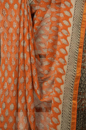 Orange HBP Kota Doria Saree - SROKDS242