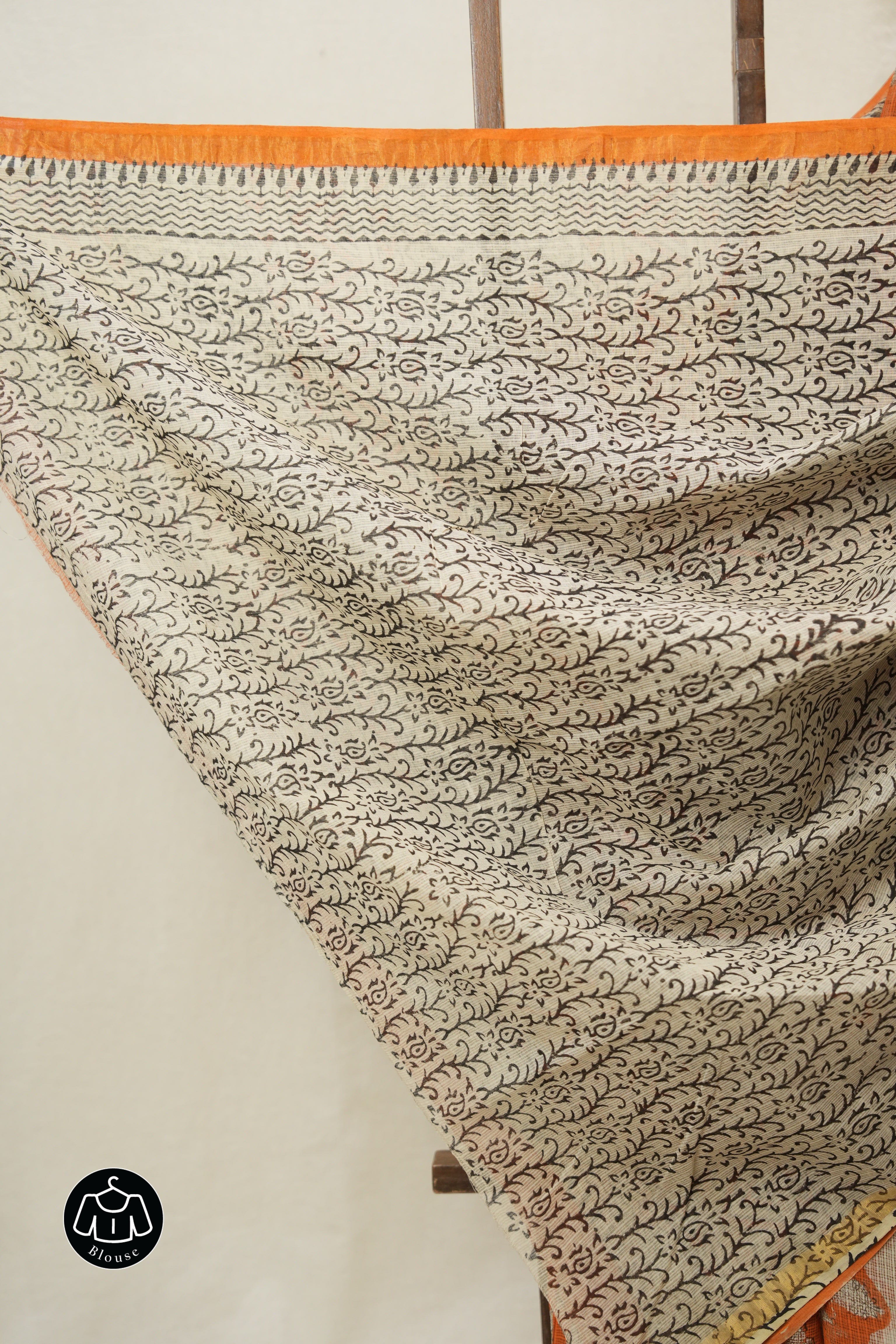 Orange HBP Kota Doria Saree - SROKDS242