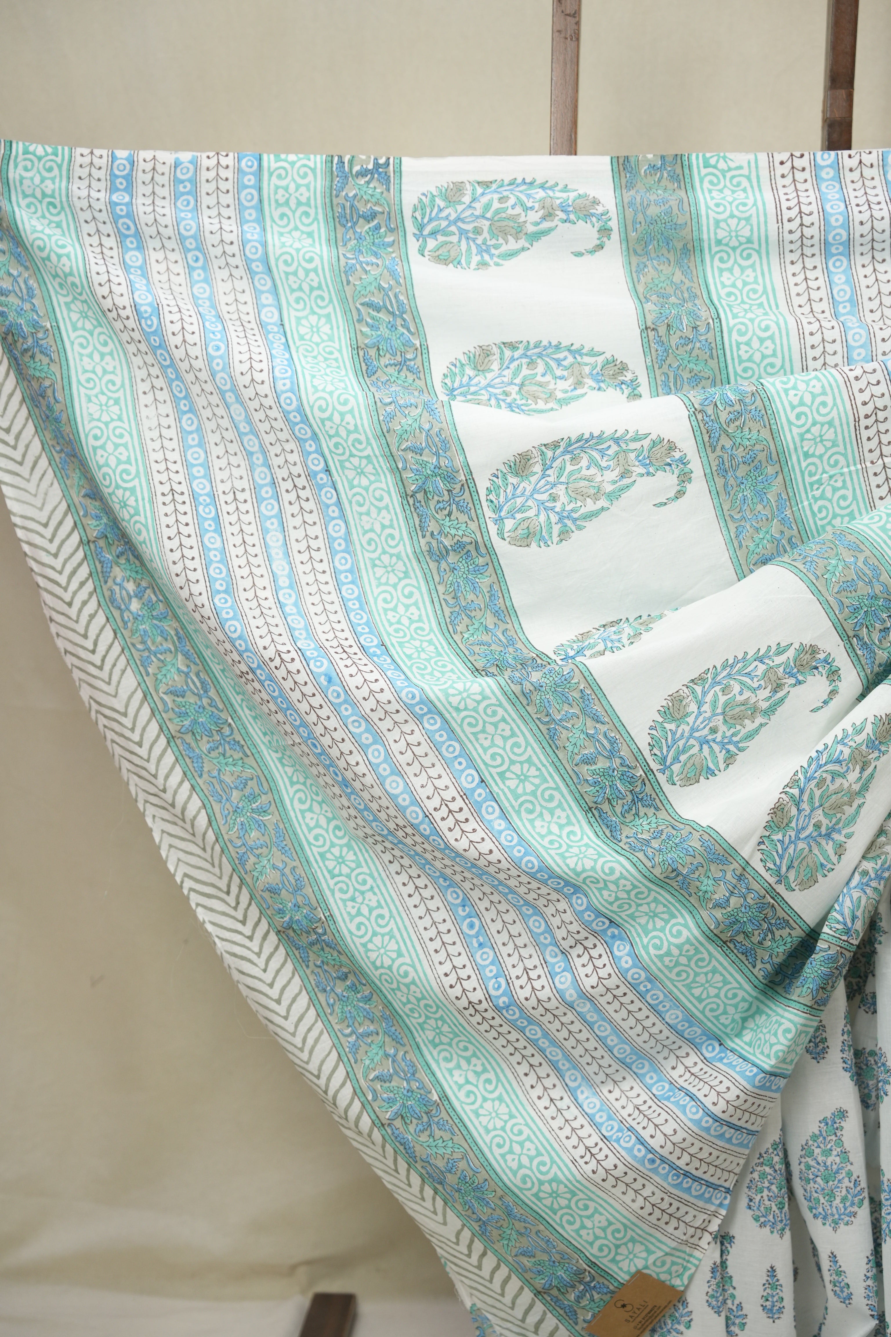 White HBP Cotton Saree - SRWCS3341