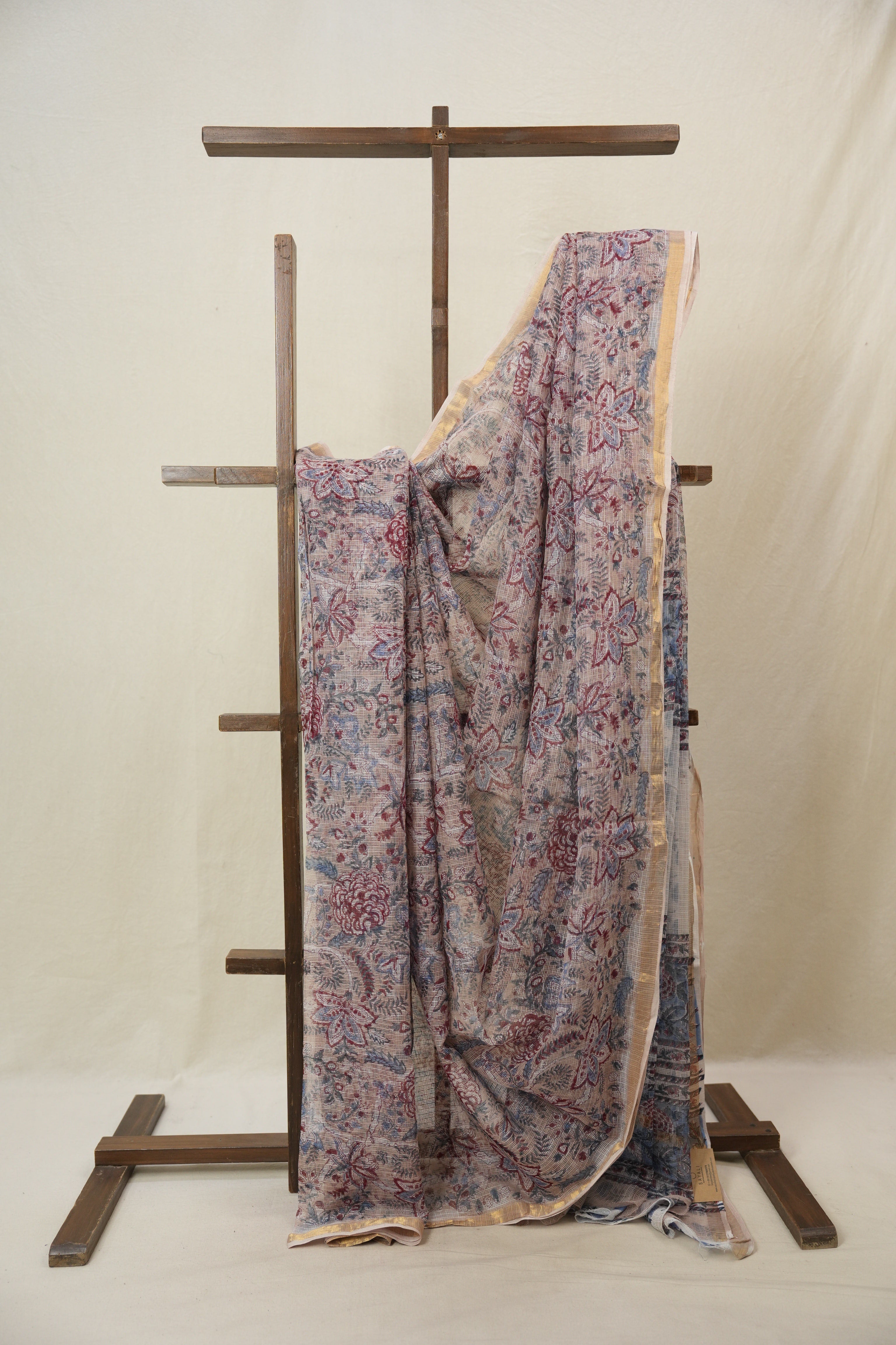Beige HBP Kota Doria Saree - SRBKDS236