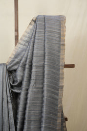 Grey Tussar Silk Saree - SRGTSS1792
