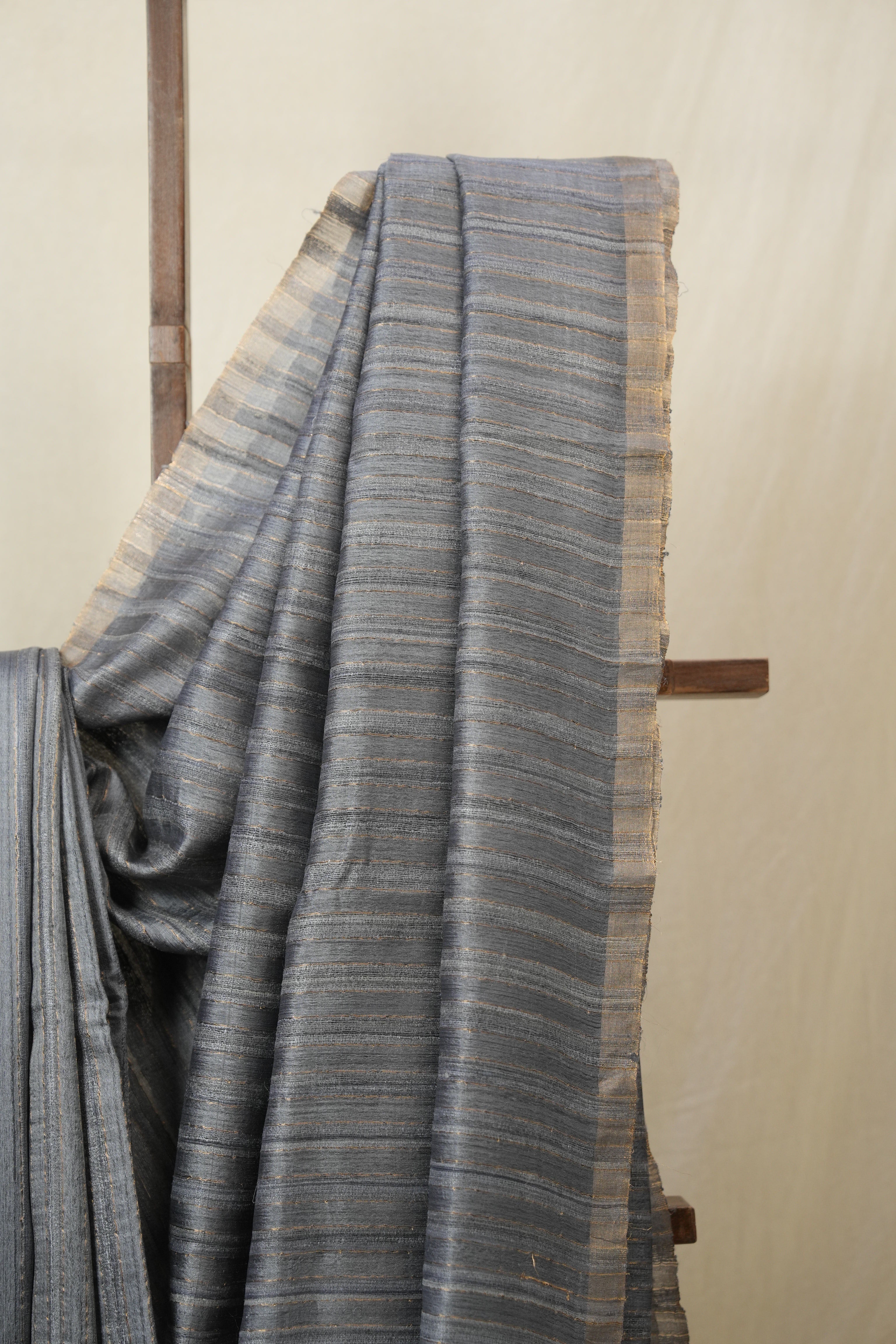 Grey Tussar Silk Saree - SRGTSS1792