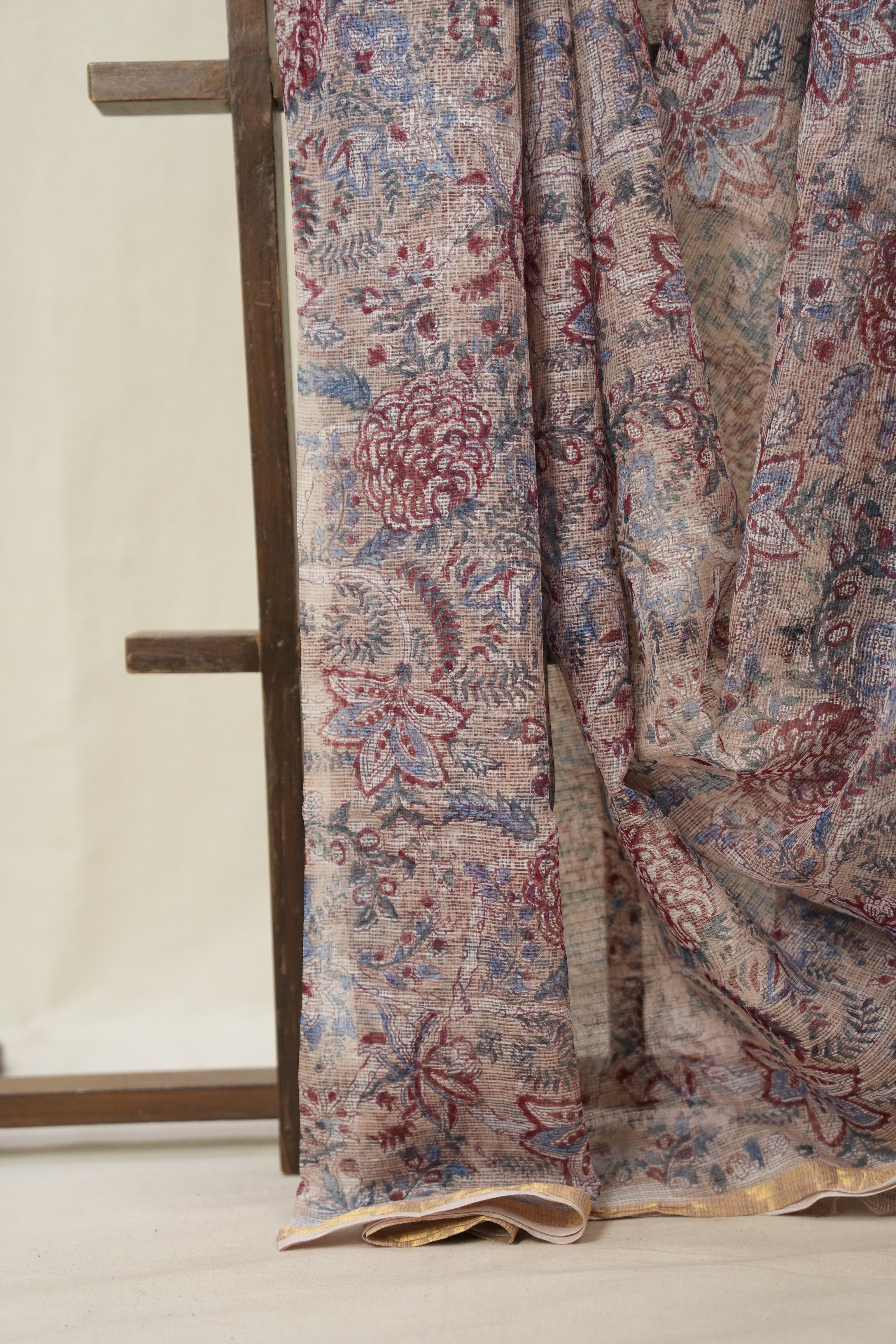 Beige HBP Kota Doria Saree - SRBKDS236
