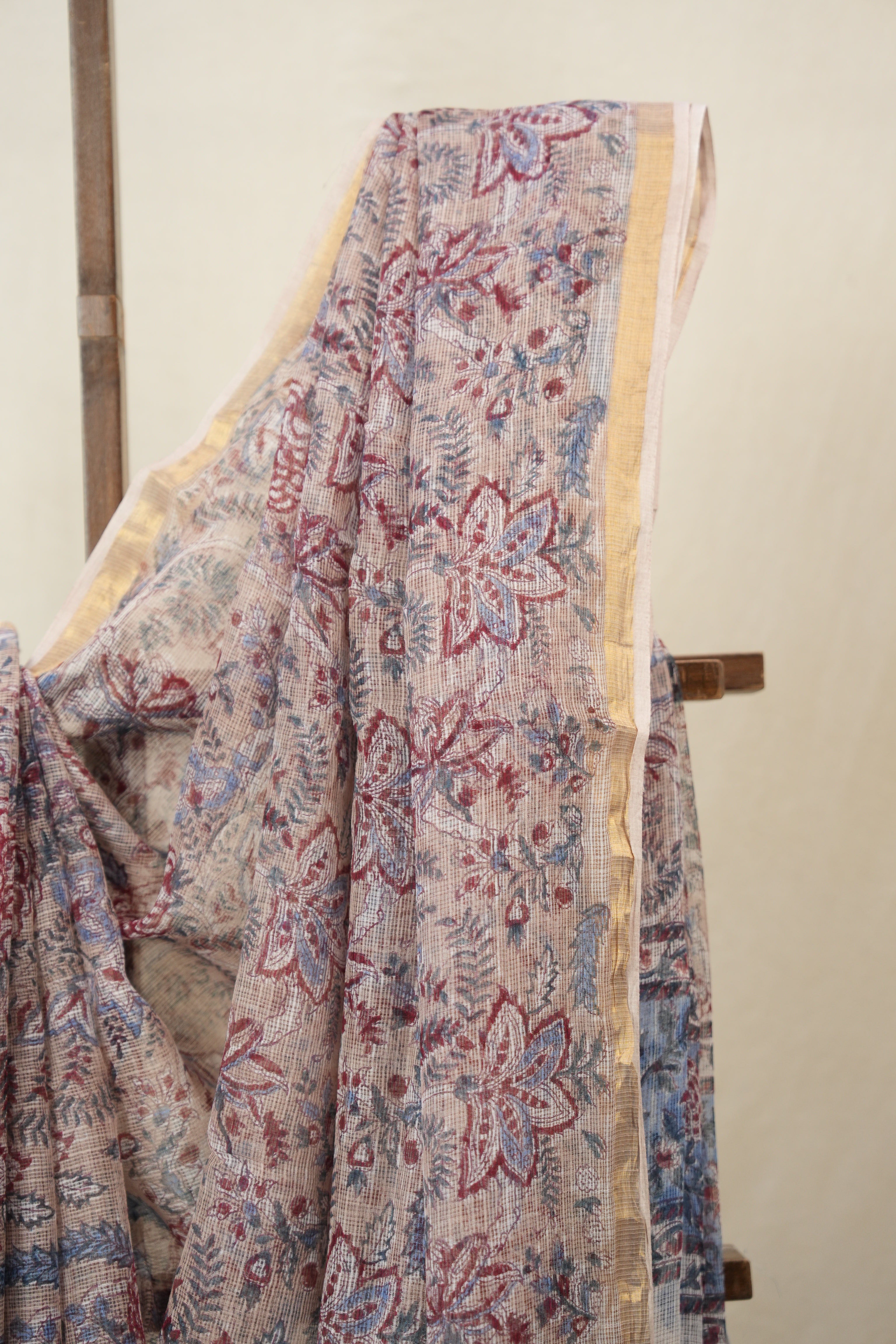 Beige HBP Kota Doria Saree - SRBKDS236