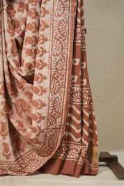 Rusty n White HBP Cotton Saree - SRRWCS2882