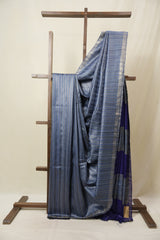 Blue Tussar Silk Saree - SRBTSS1794