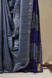 Blue Tussar Silk Saree - SRBTSS1794