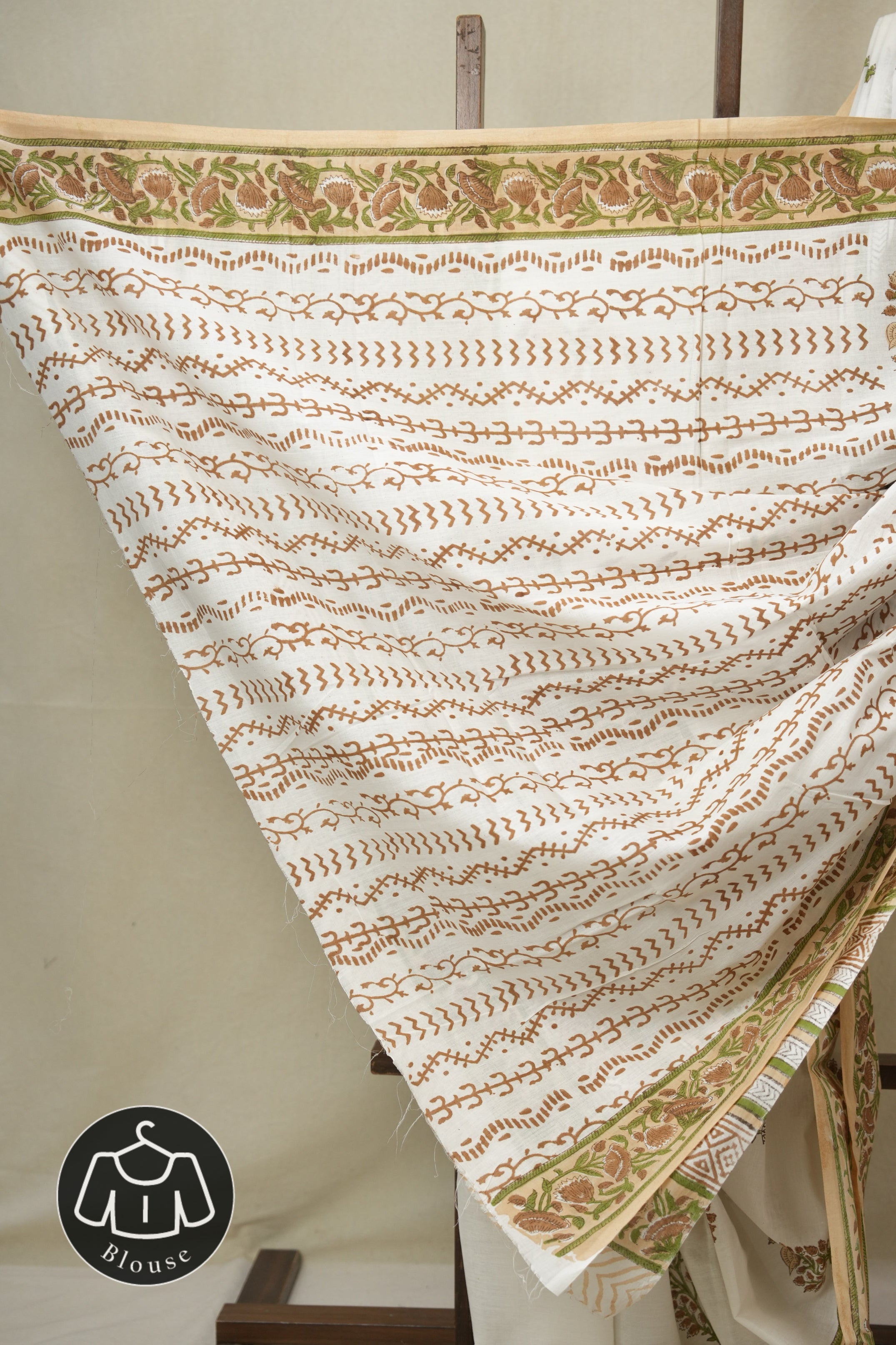 White HBP Cotton Saree - SRWCS3340