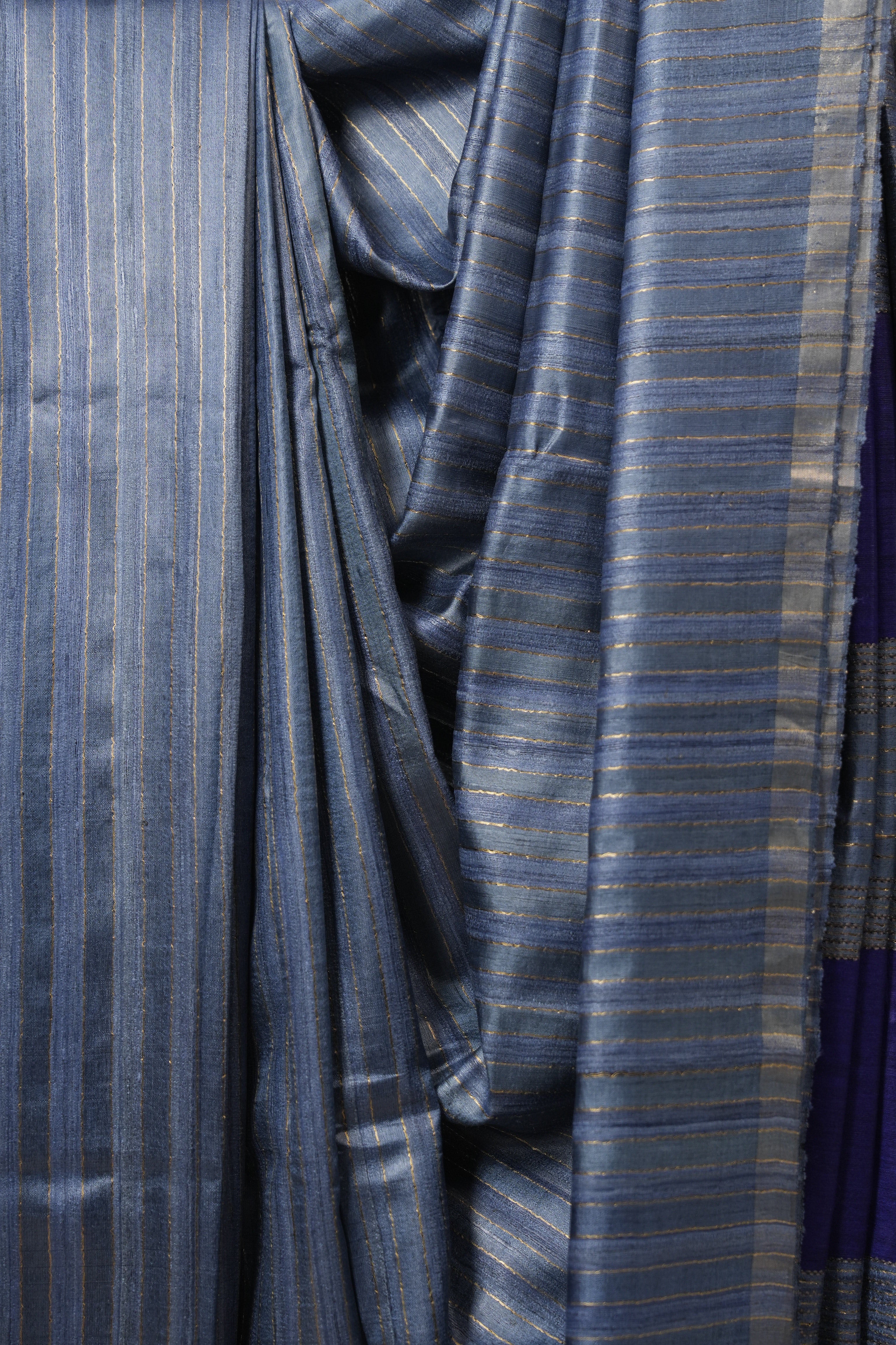 Blue Tussar Silk Saree - SRBTSS1794
