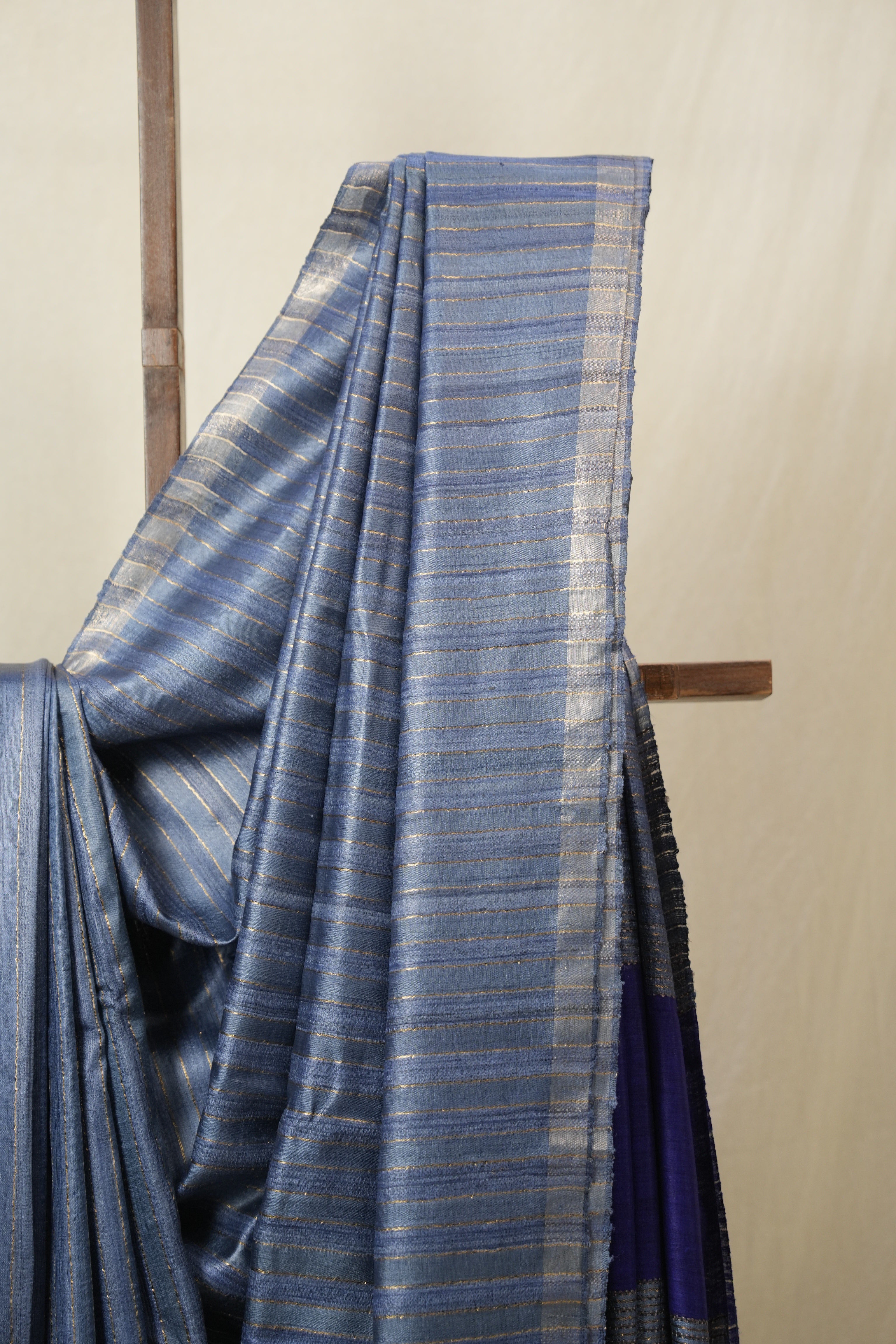 Blue Tussar Silk Saree - SRBTSS1794