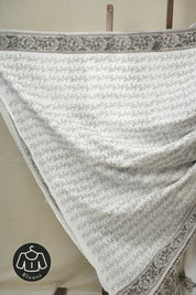 White HBP Cotton Saree - SROWCS3339