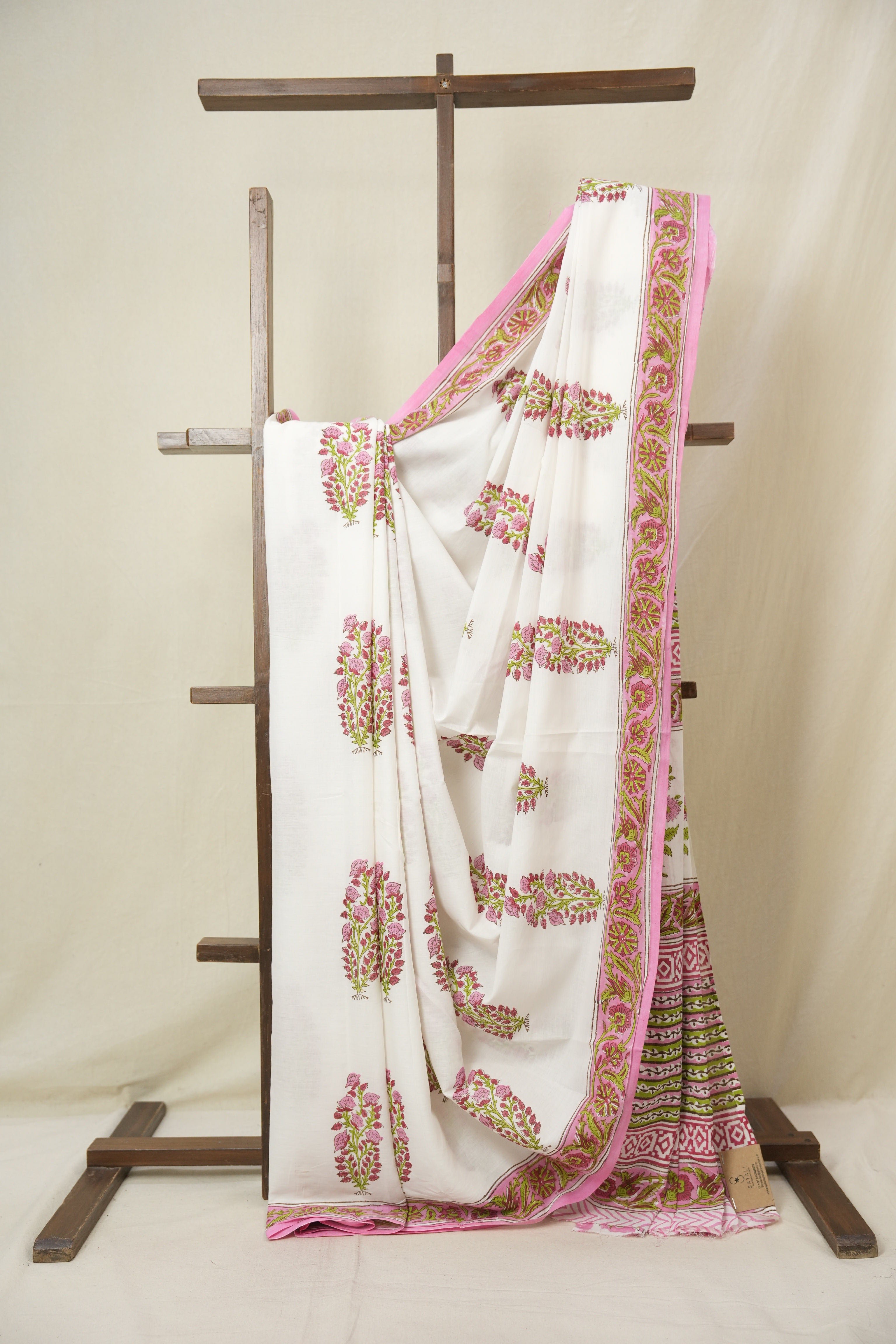 Off White HBP Cotton Saree - SROWCS3338