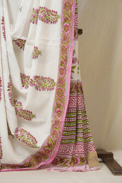 Off White HBP Cotton Saree - SROWCS3338