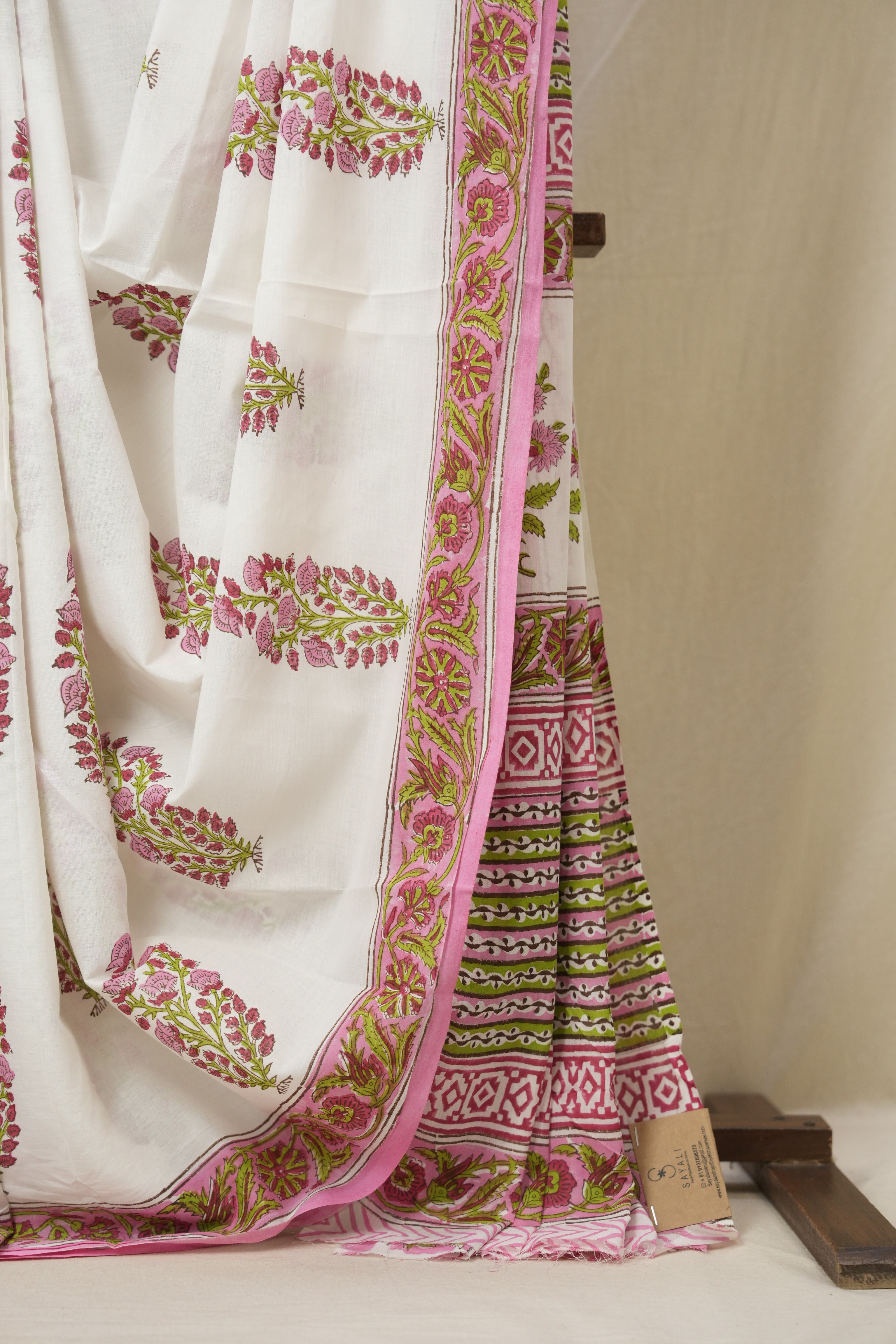Off White HBP Cotton Saree - SROWCS3338