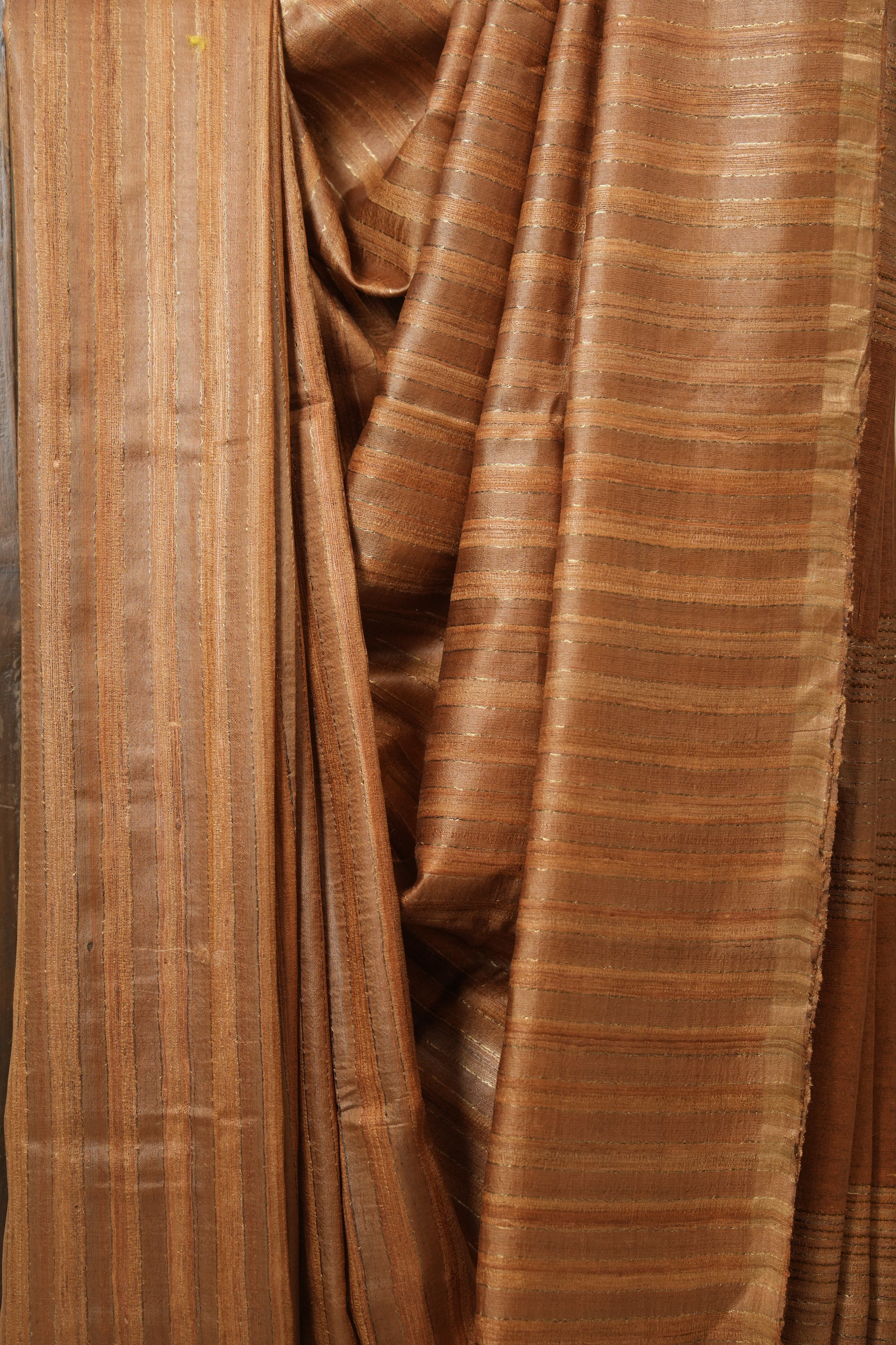 Copper Tussar Silk Saree - SRCTSS1791