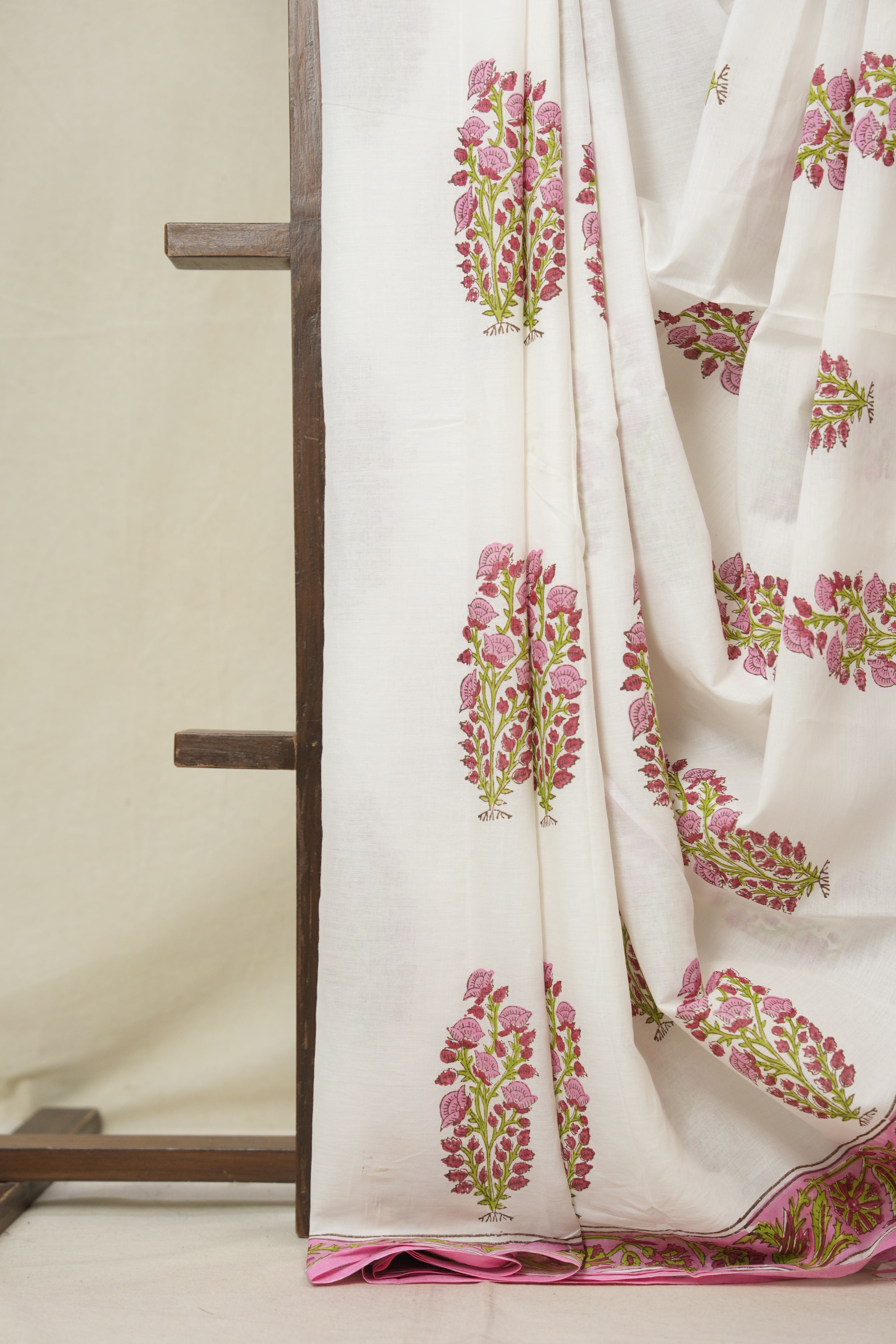 Off White HBP Cotton Saree - SROWCS3338
