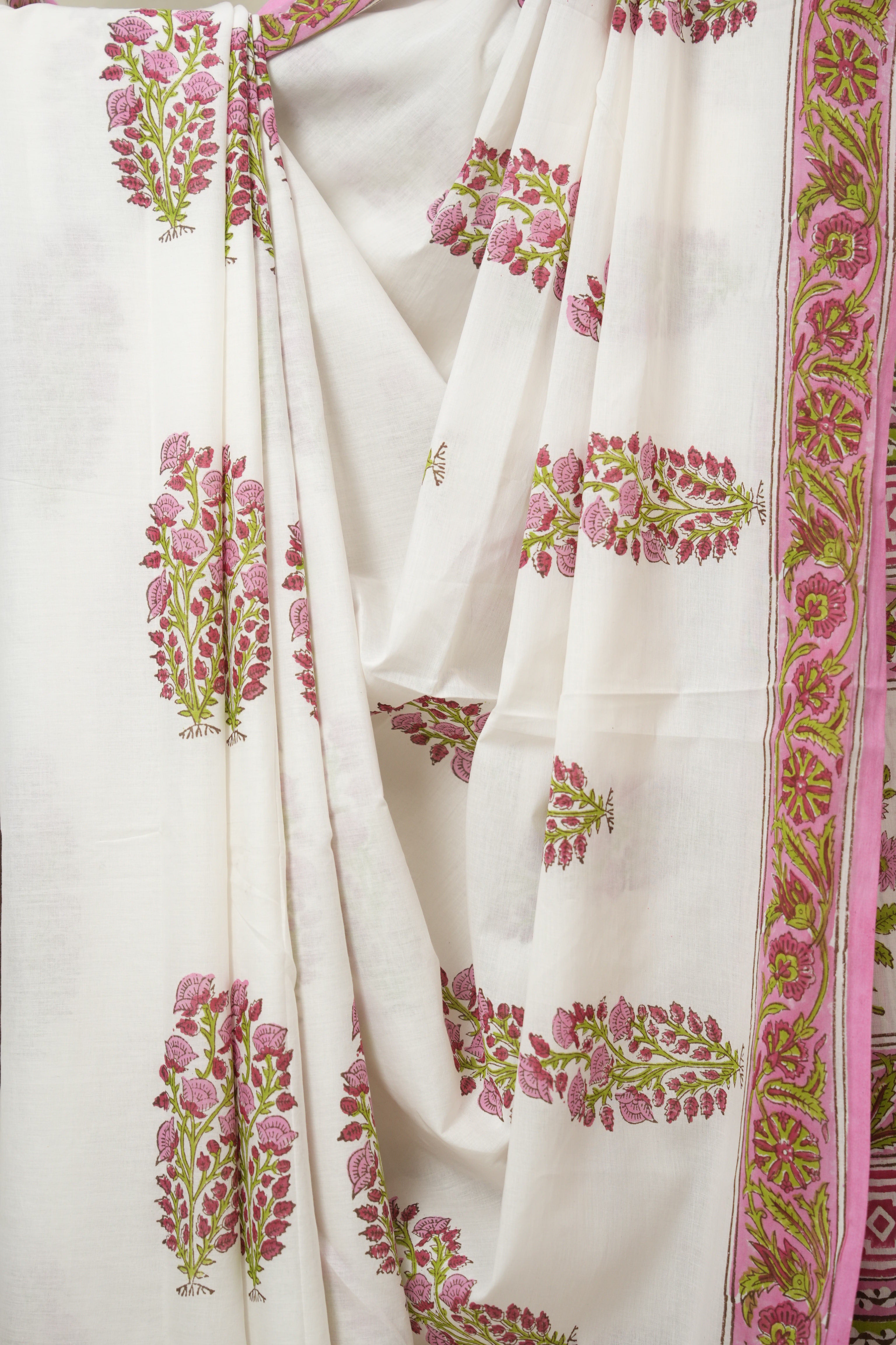 Off White HBP Cotton Saree - SROWCS3338
