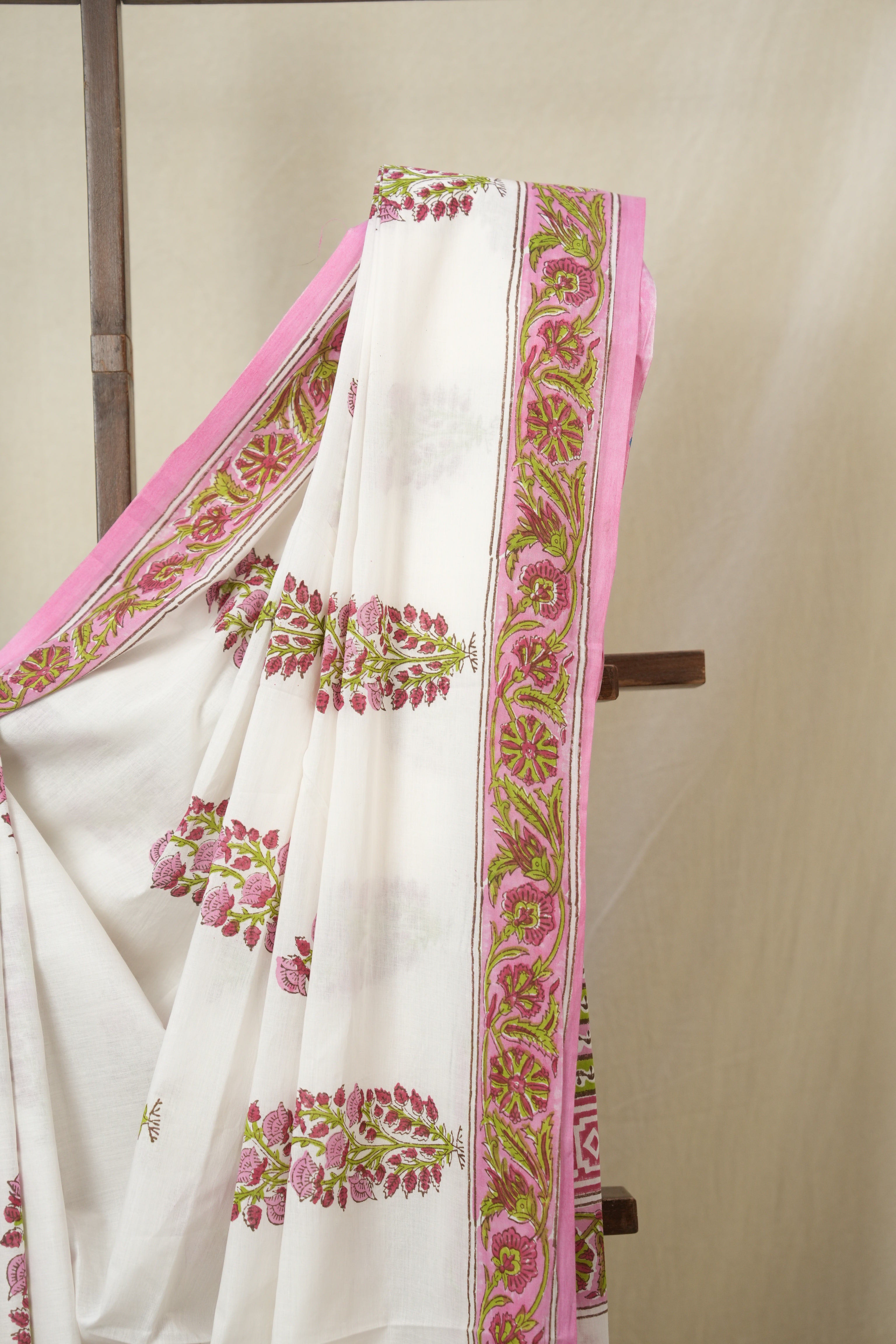 Off White HBP Cotton Saree - SROWCS3338
