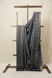 Blue Tussar Silk Saree - SRBTSS1793