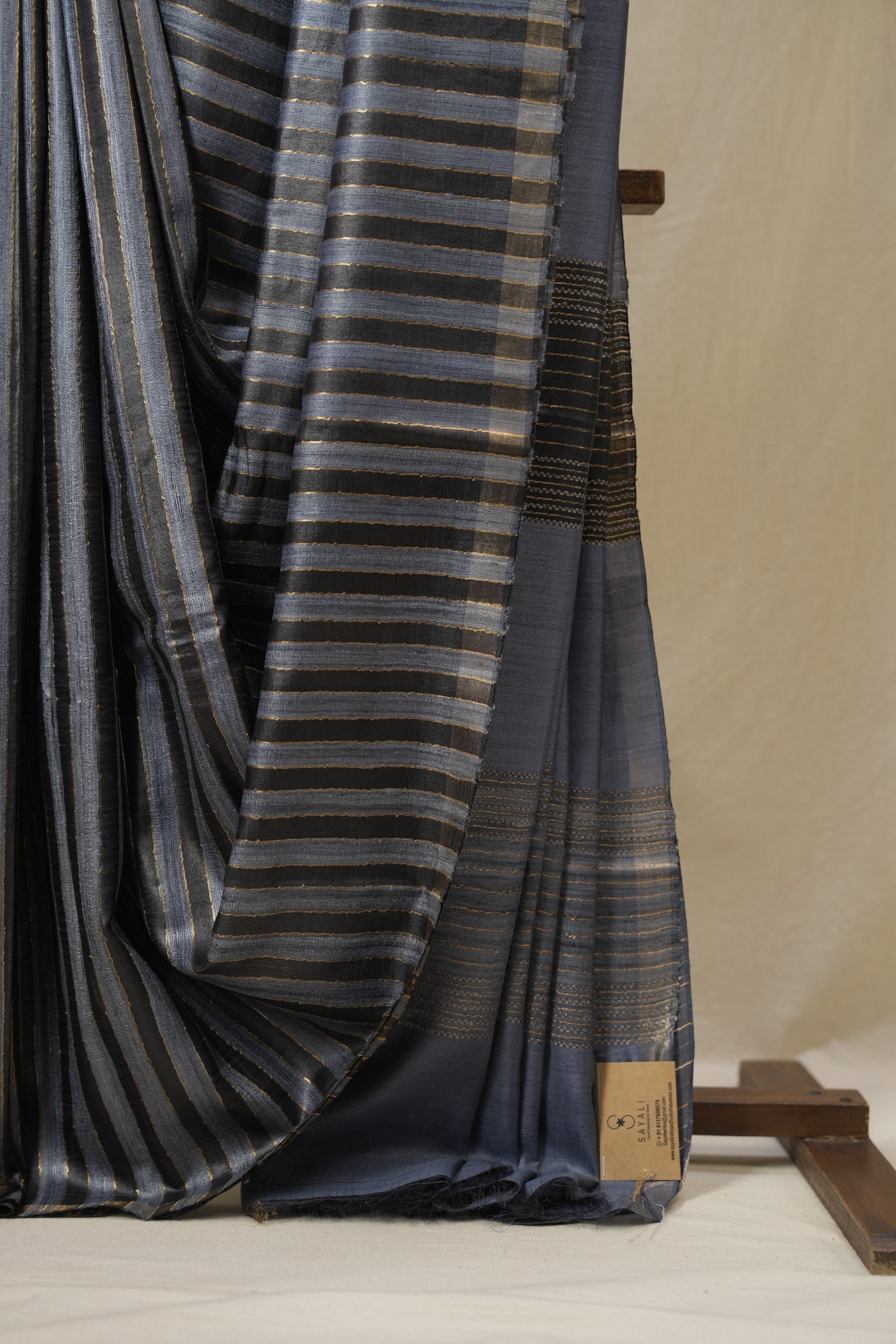 Blue Tussar Silk Saree - SRBTSS1793