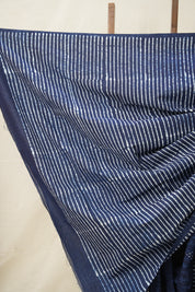 Space Blue n White HBP Cotton Saree - SRSBCS2883