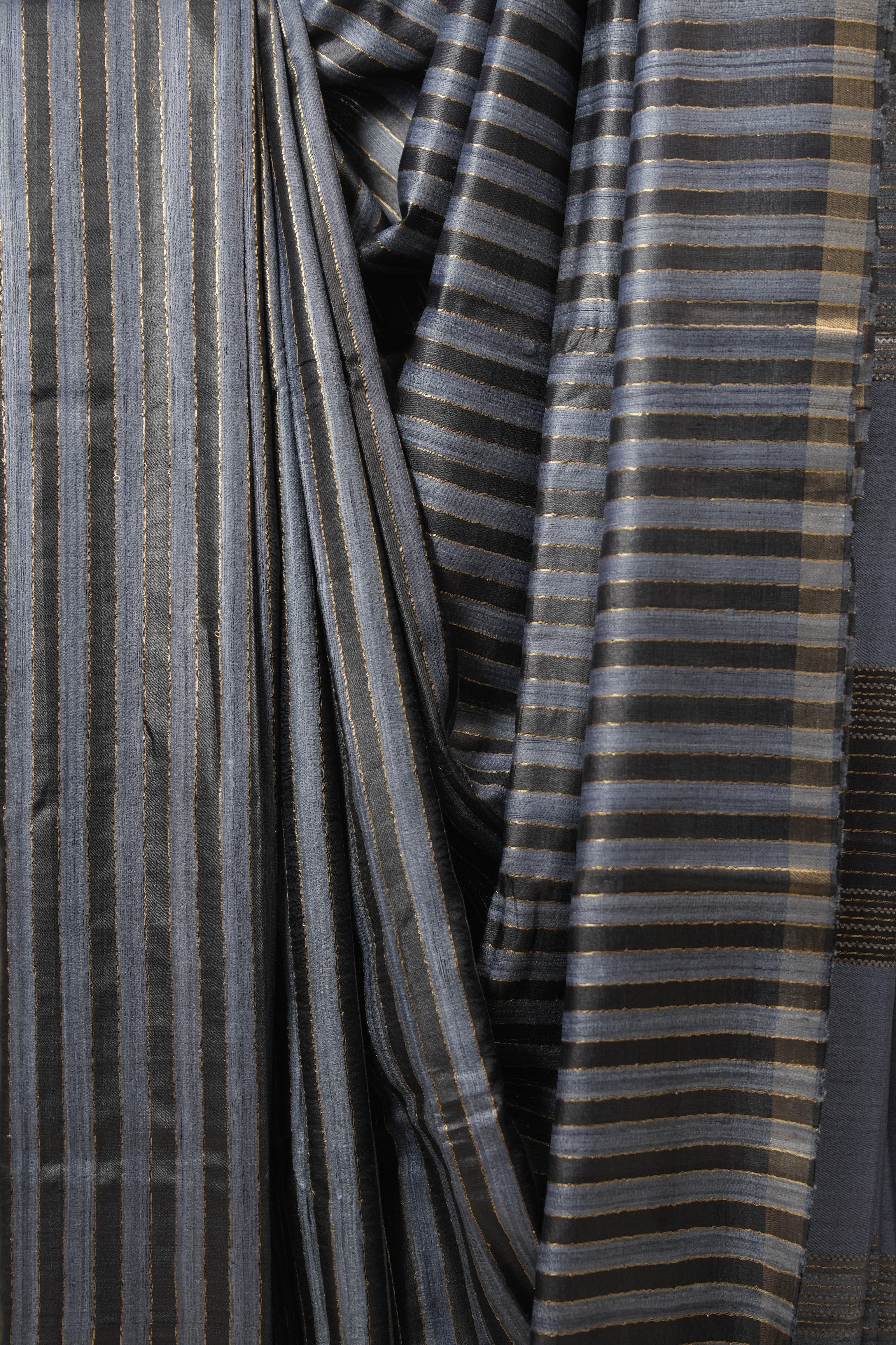 Blue Tussar Silk Saree - SRBTSS1793